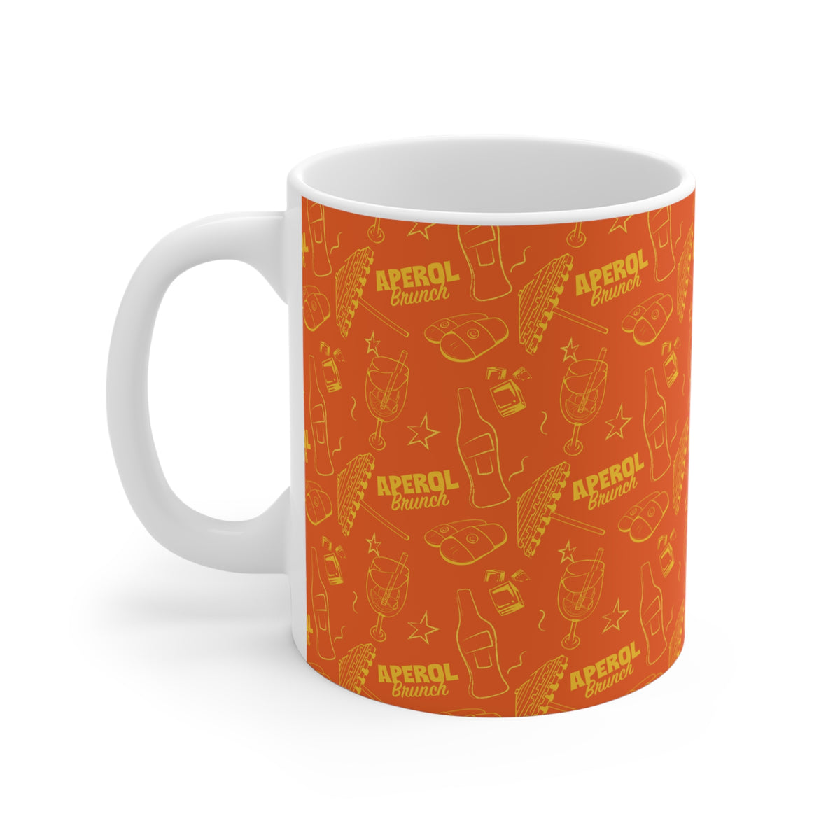 Aperol Brunch 11oz Coffee Mug — Orange and Yellow Brunch Collection Inspired Design