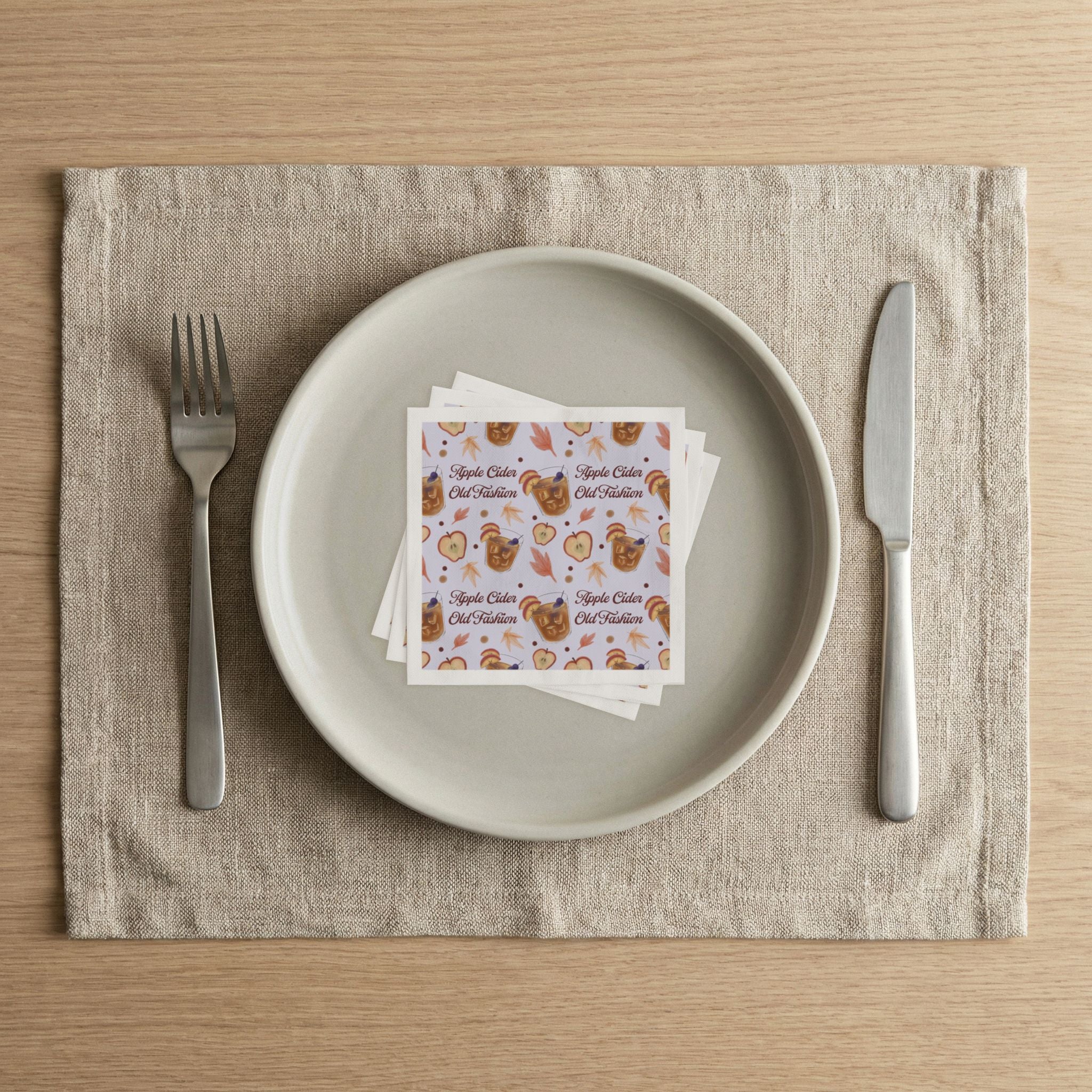Apple Cider Old Fashioned 50pcs Napkins — Light Violet Apple Cider Collection Inspired Design