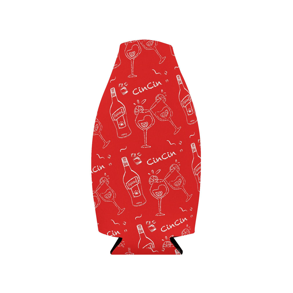 Cin Cin Zip-Up Bottle Cooler Sleeve - Red Cin Cin Collection Inspired Design