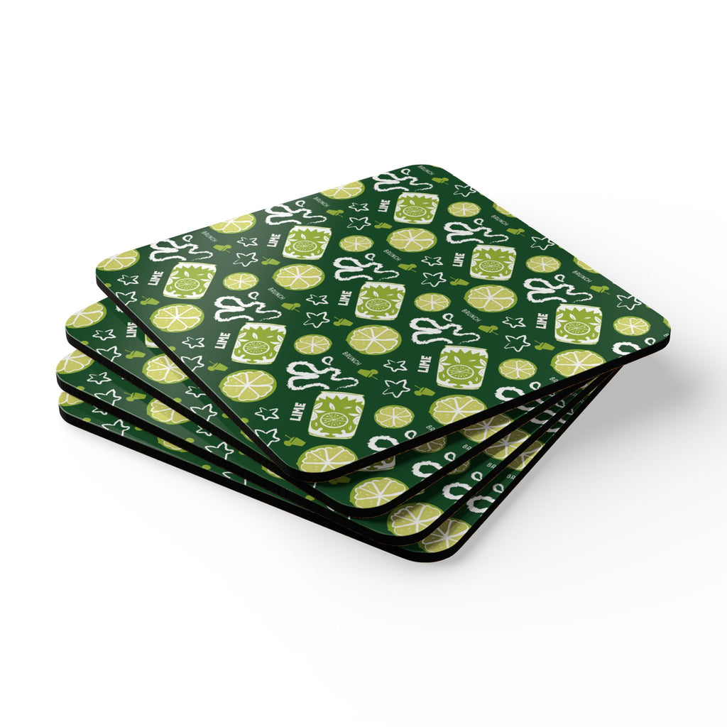 Lime Fruit Brunch Corkwood Coaster Set (4-Pack) – Lime Brunch Collection Inspired Design