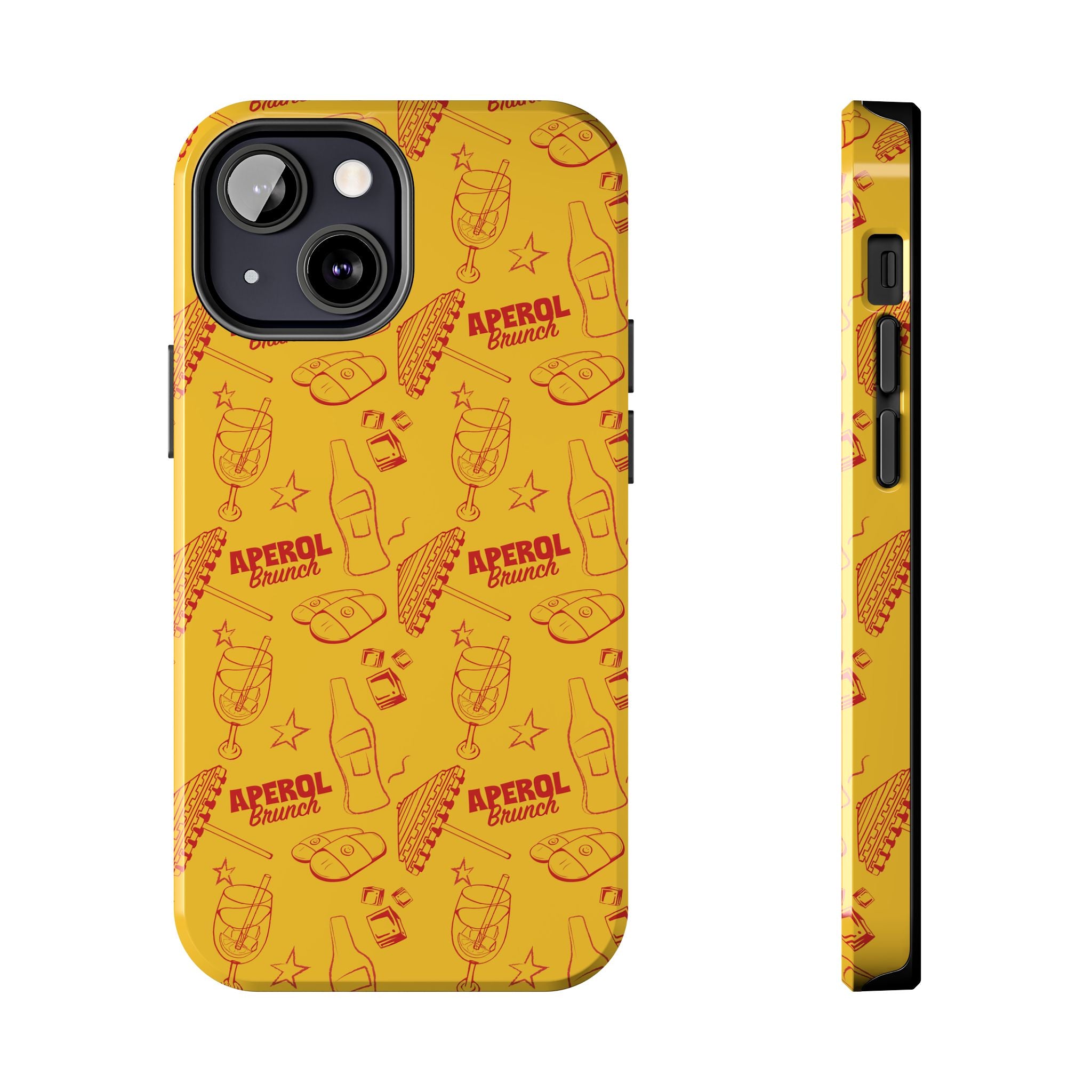 Aperol Brunch Tough Phone Case — Aperol Yellow Patterned Protective Cover