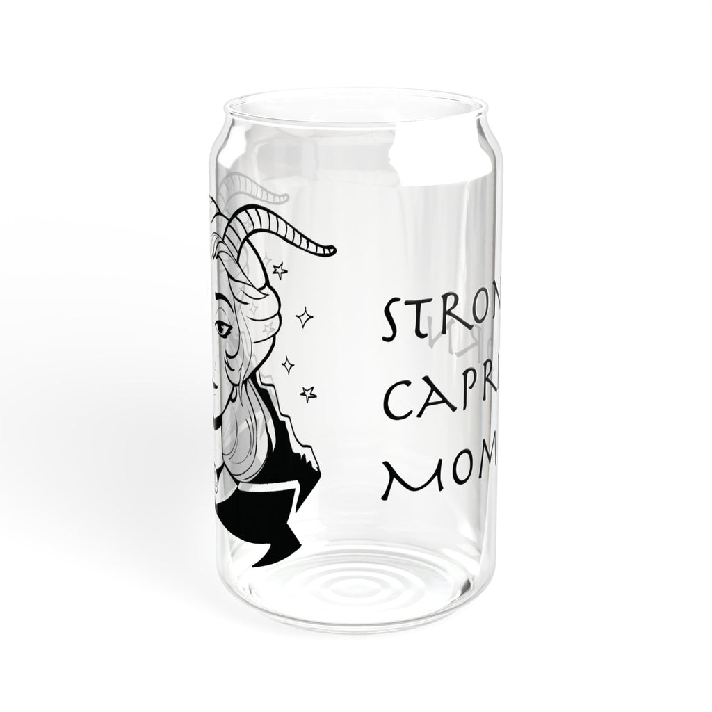 Capricorn Mom Gift – 16oz Zodiac Sipper Glass for Mom | Astrology Glass Cup