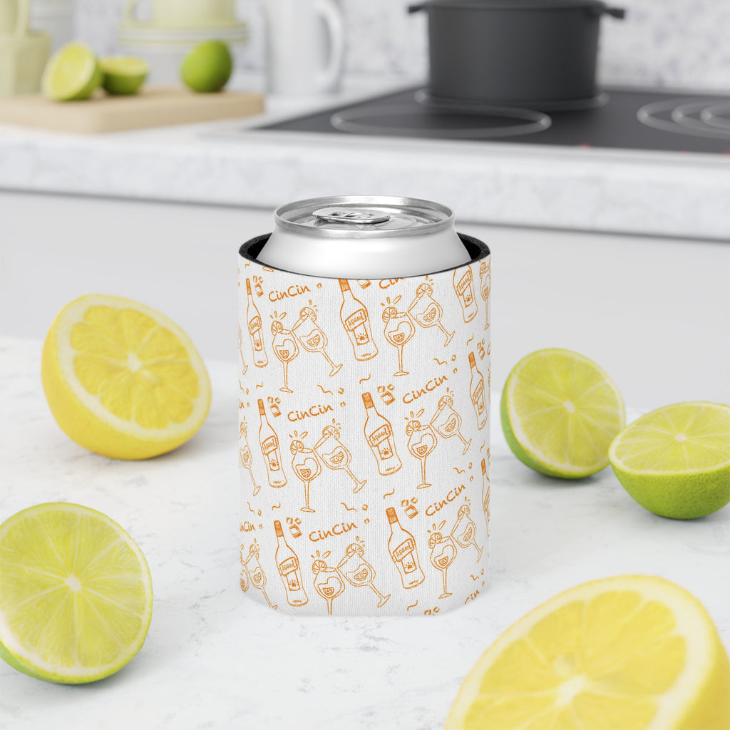 Cin Cin White Collection Can Cooler – White and Orange Aperol Inspired Design