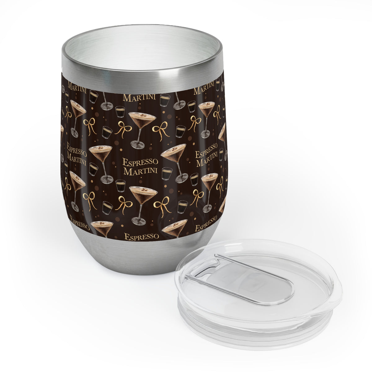 Espresso Martini Wine Tumbler — Dark Brown Espresso Collection Inspired Design