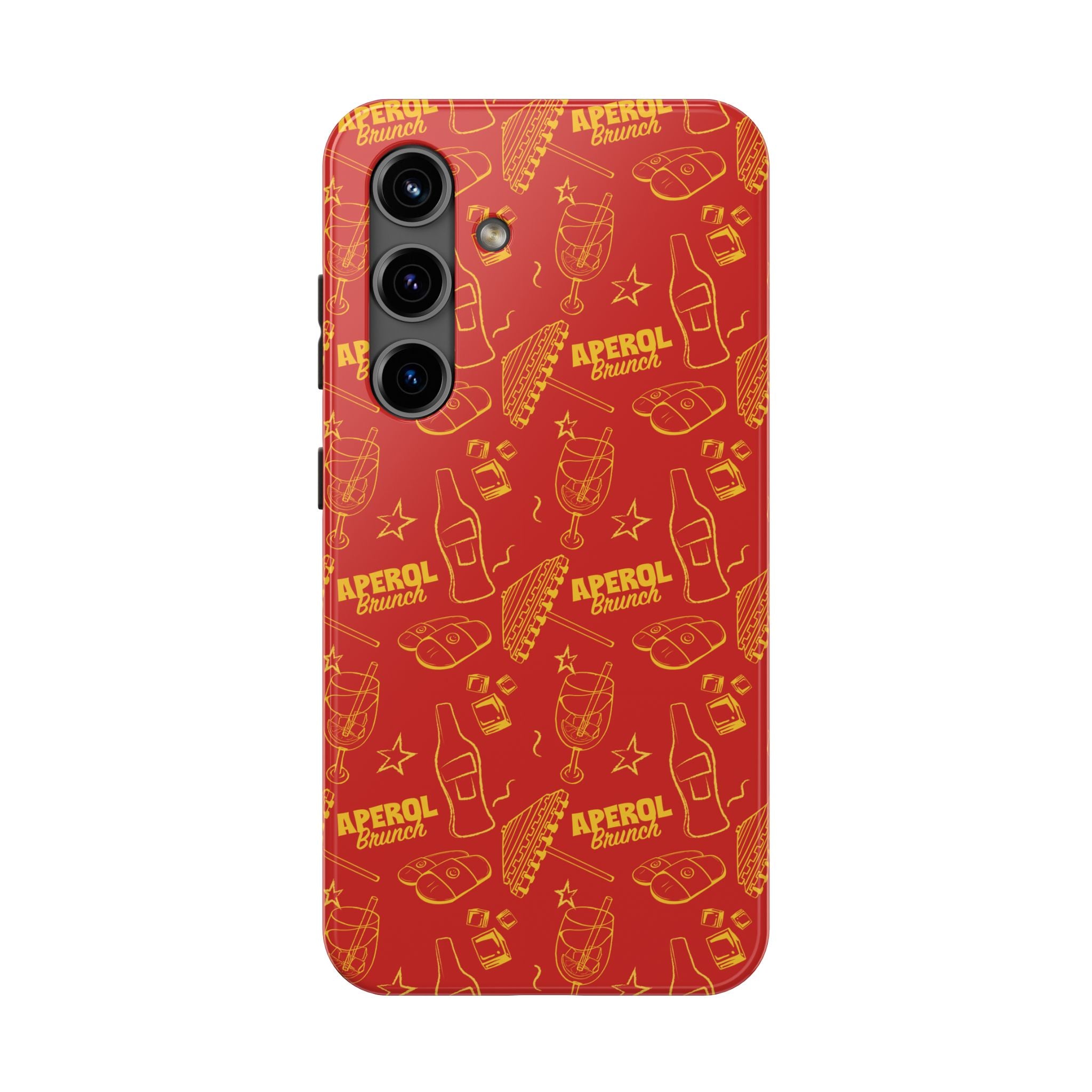 Red Aperol Brunch Tough Phone Case — Citrus Cocktail Protective Cover