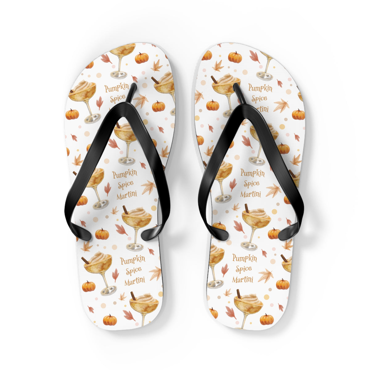 Pumpkin Spice Martini Flip Flops — White Pumpkin Collection Inspired Design