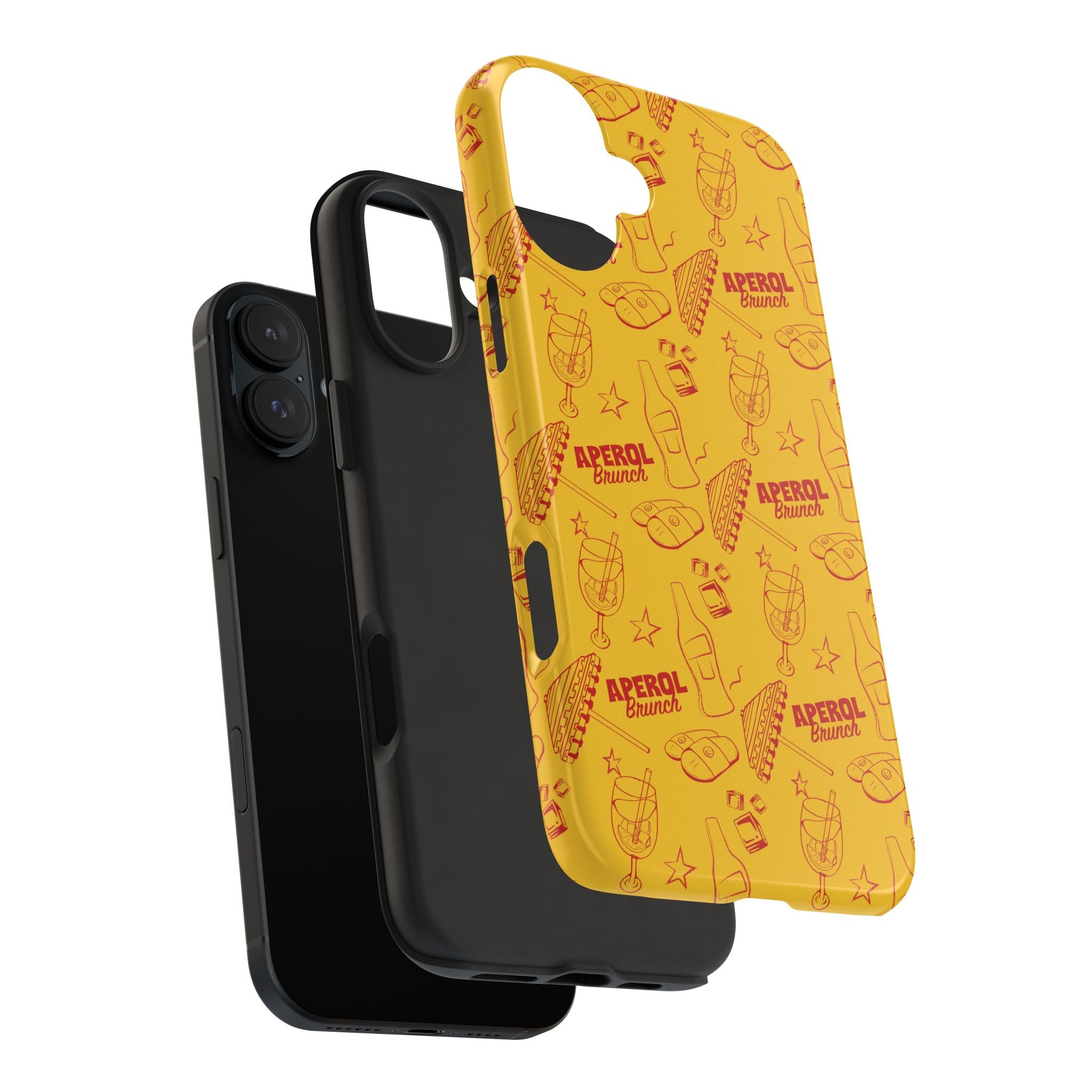 Aperol Brunch Tough Phone Case — Aperol Yellow Patterned Protective Cover