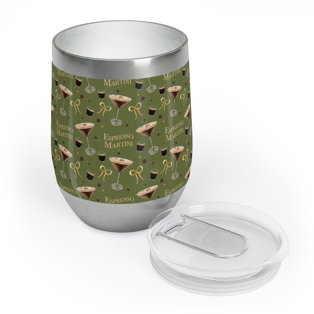 Espresso Martini Wine Tumbler — Olive Green Espresso Collection Inspired Design