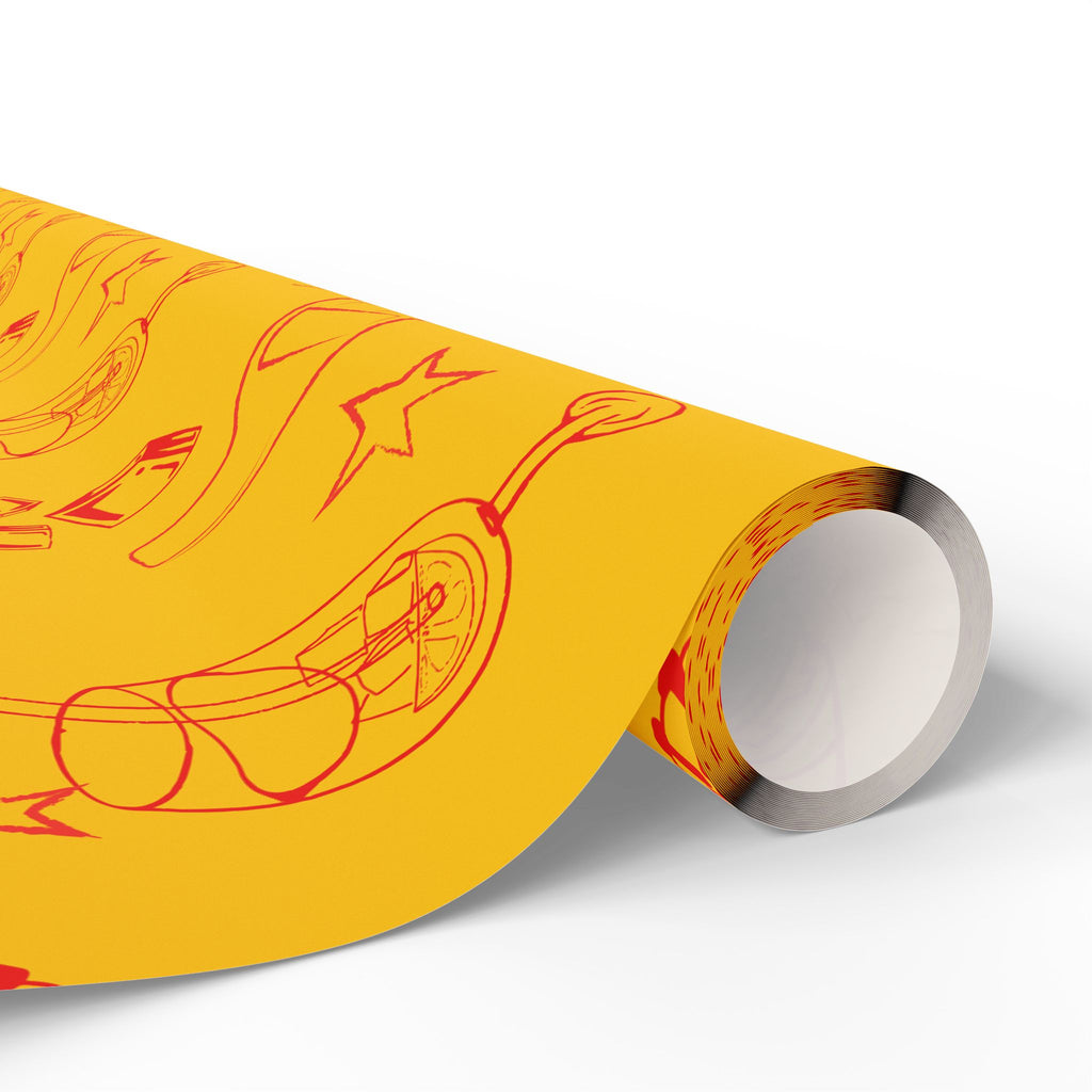 Aperol Brunch Peel Wrapping Paper Roll — Aperol Yellow Collection Inspired Design