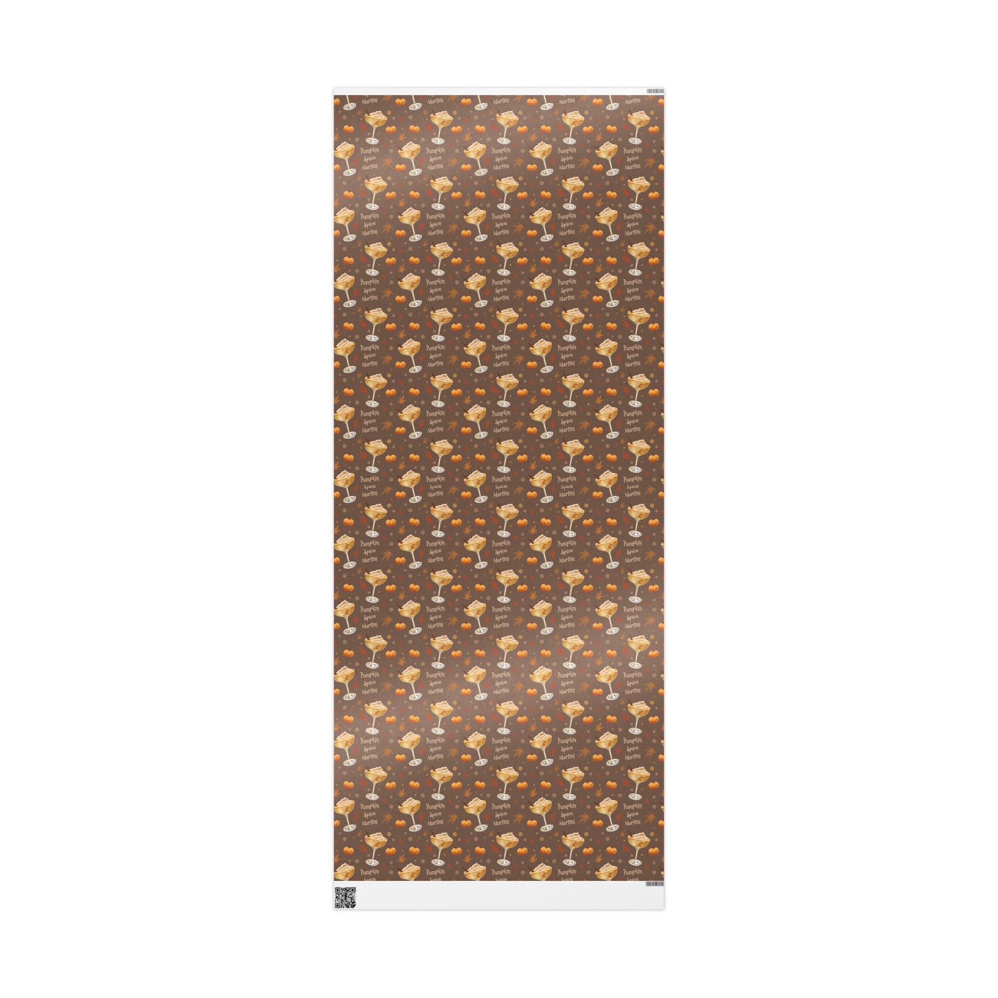 Pumpkin Spice Martini Wrapping Paper Roll – Brown Pumpkin Collection Inspired Design