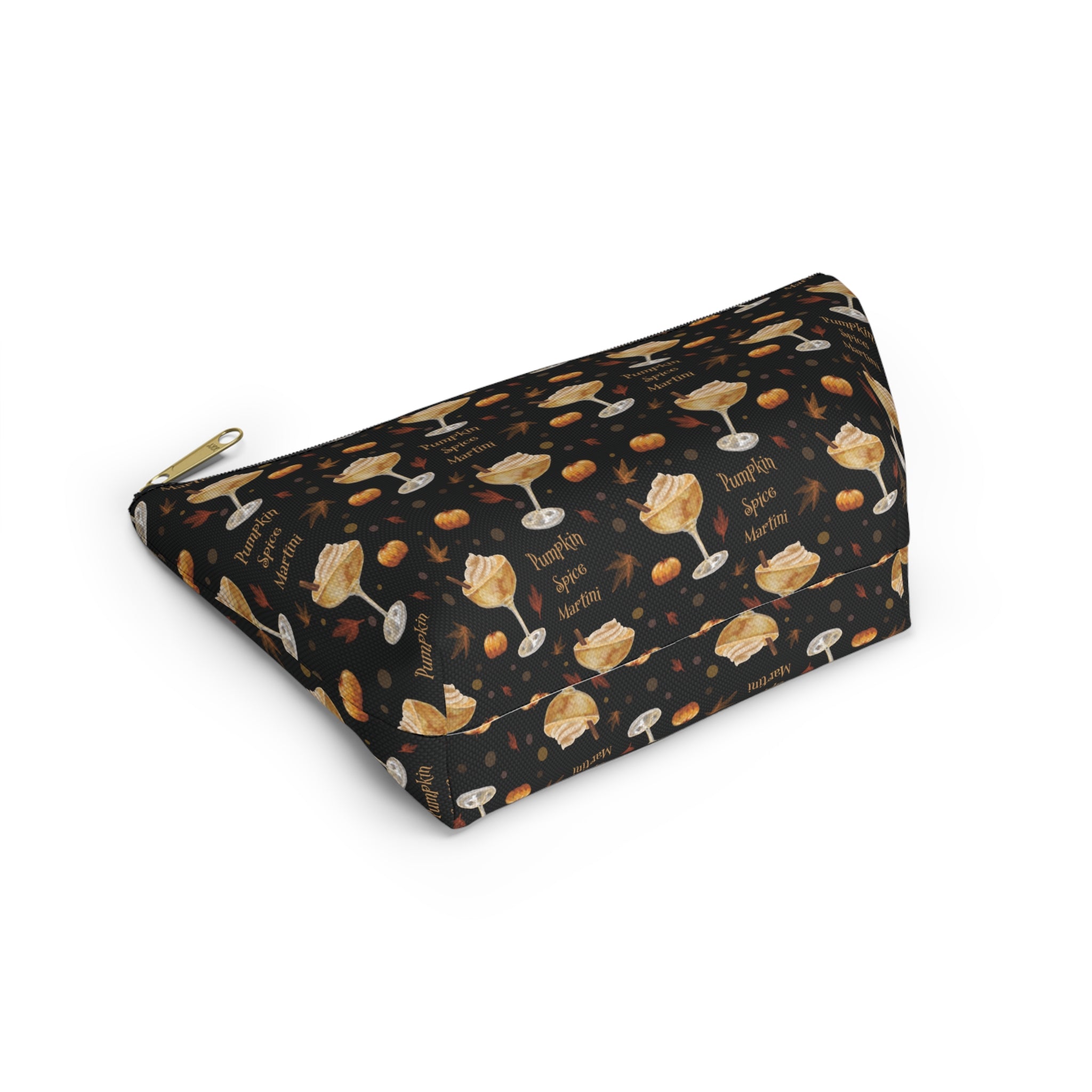 Pumpkin Spice Martini Accessory Pouch — Black Pumpkin Collection Inspired Design