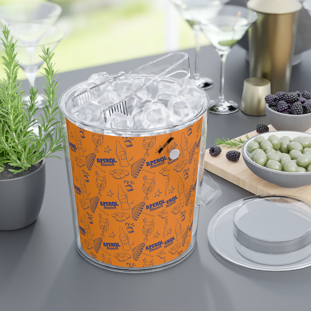 Aperol Spritz Ice Bucket with Tongs — Orange Brunch Collection Inspired Design