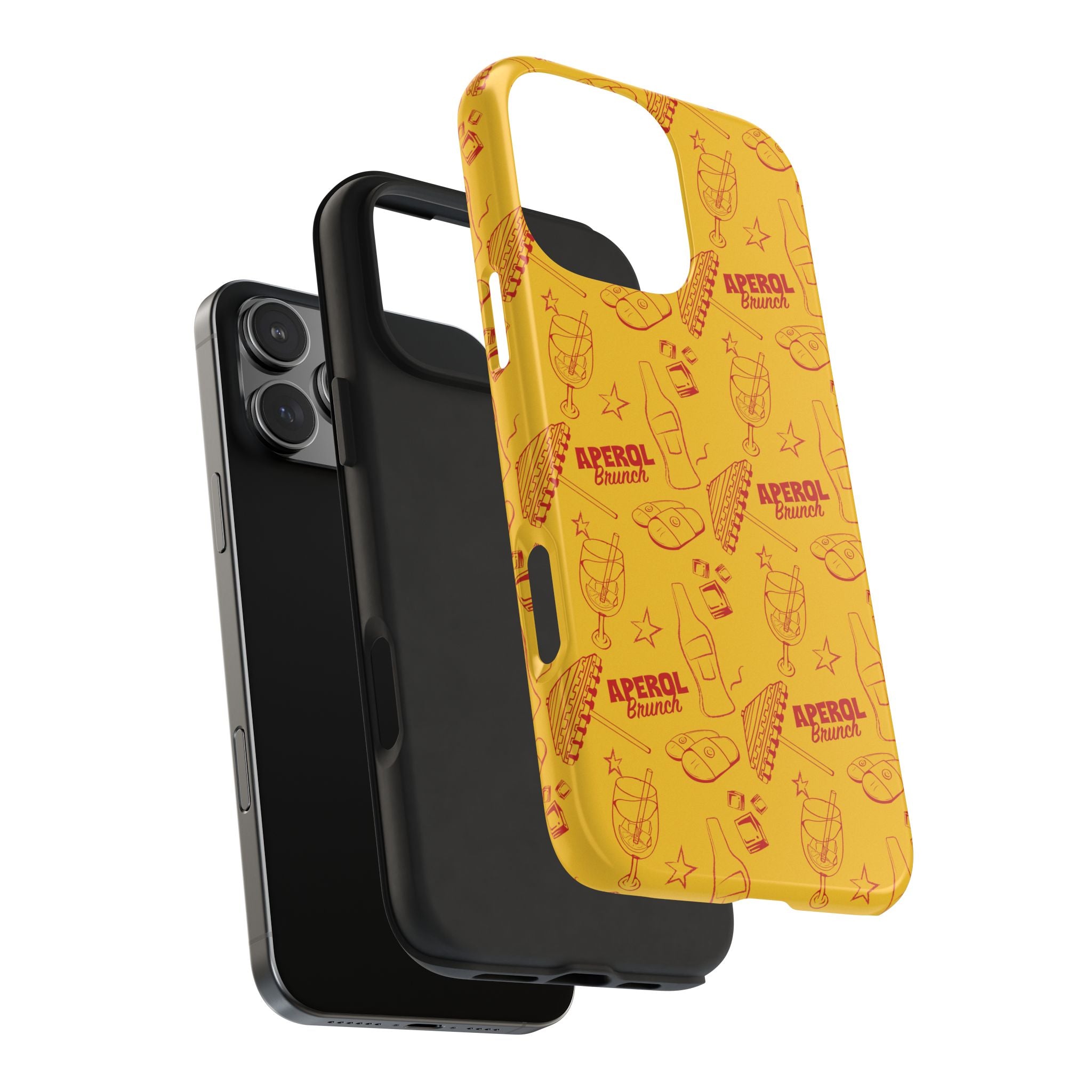 Aperol Brunch Tough Phone Case — Aperol Yellow Patterned Protective Cover