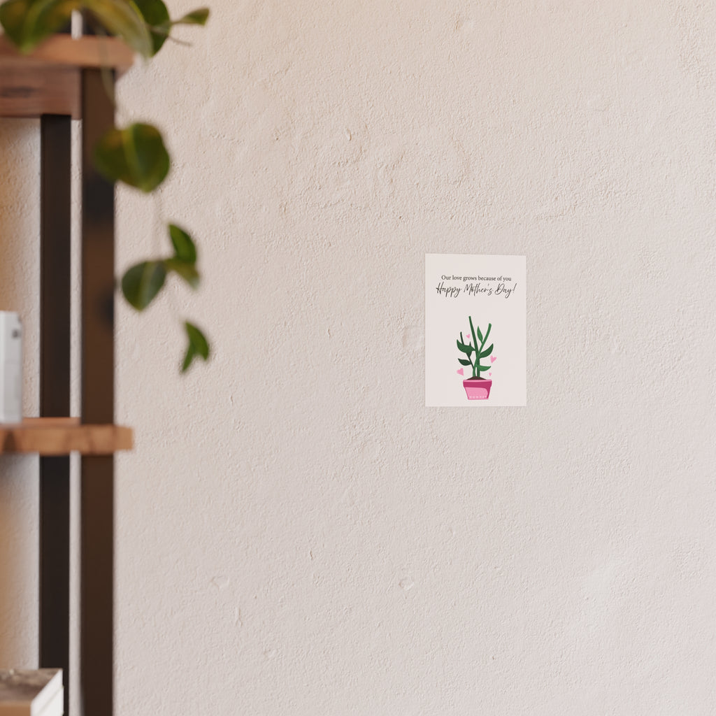 Mother's Day Plant Poster for Painting | "Our love grows because of you" - a gift for mom