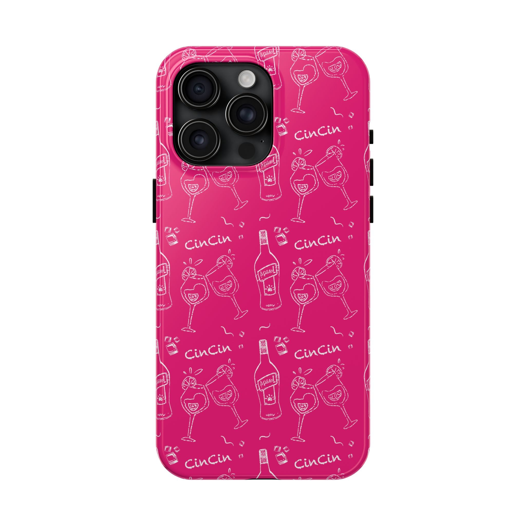Cin Cin Spritz Tough Phone Case — Magenta Citrus Cocktail Pattern