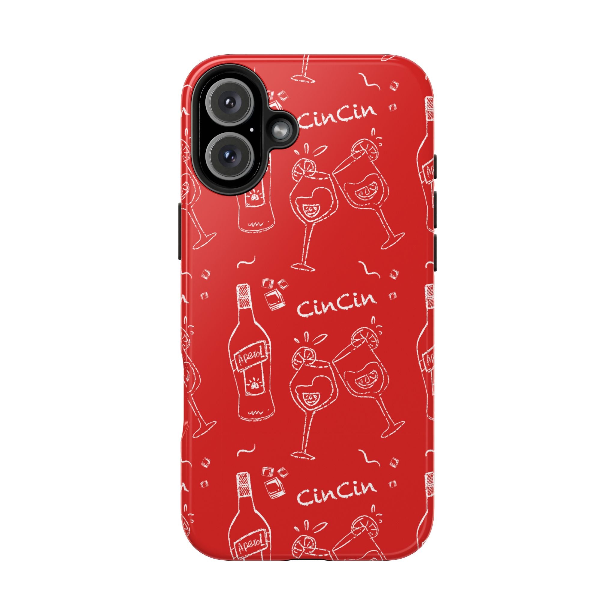 Cin Cin Spritz Tough Phone Case — Red Citrus Cocktail Pattern
