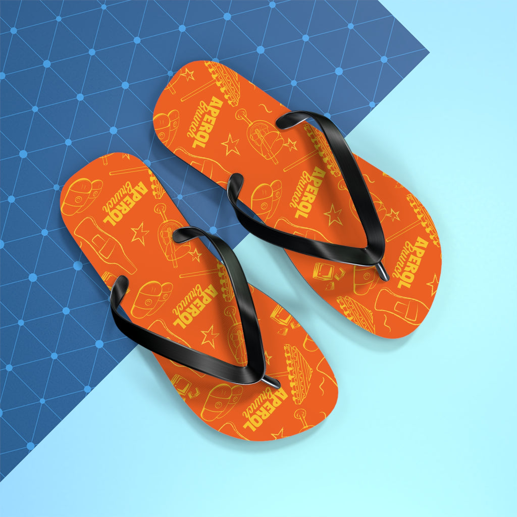 Aperol Brunch Flip Flops – Orange and Yellow Brunch Collection Inspired Design