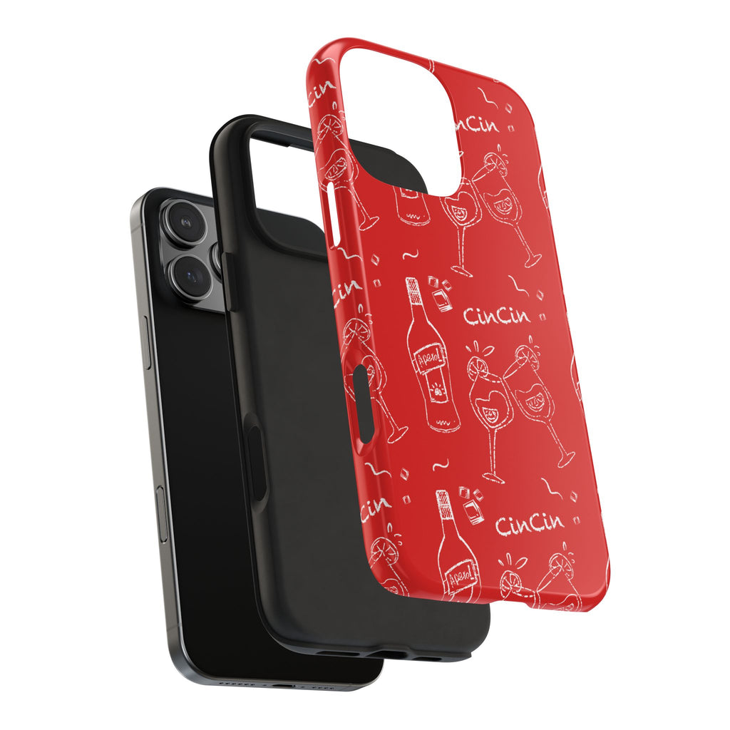 Cin Cin Spritz Tough Phone Case — Red Citrus Cocktail Pattern