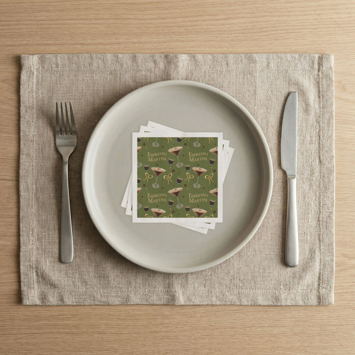 Espresso Martini 50pcs Napkins — Olive Green Espresso Collection Inspired Design