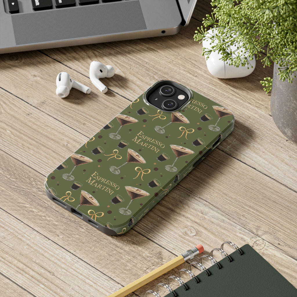 Espresso Martini Tough Phone Case — Olive Green Espresso Collection Inspired Design