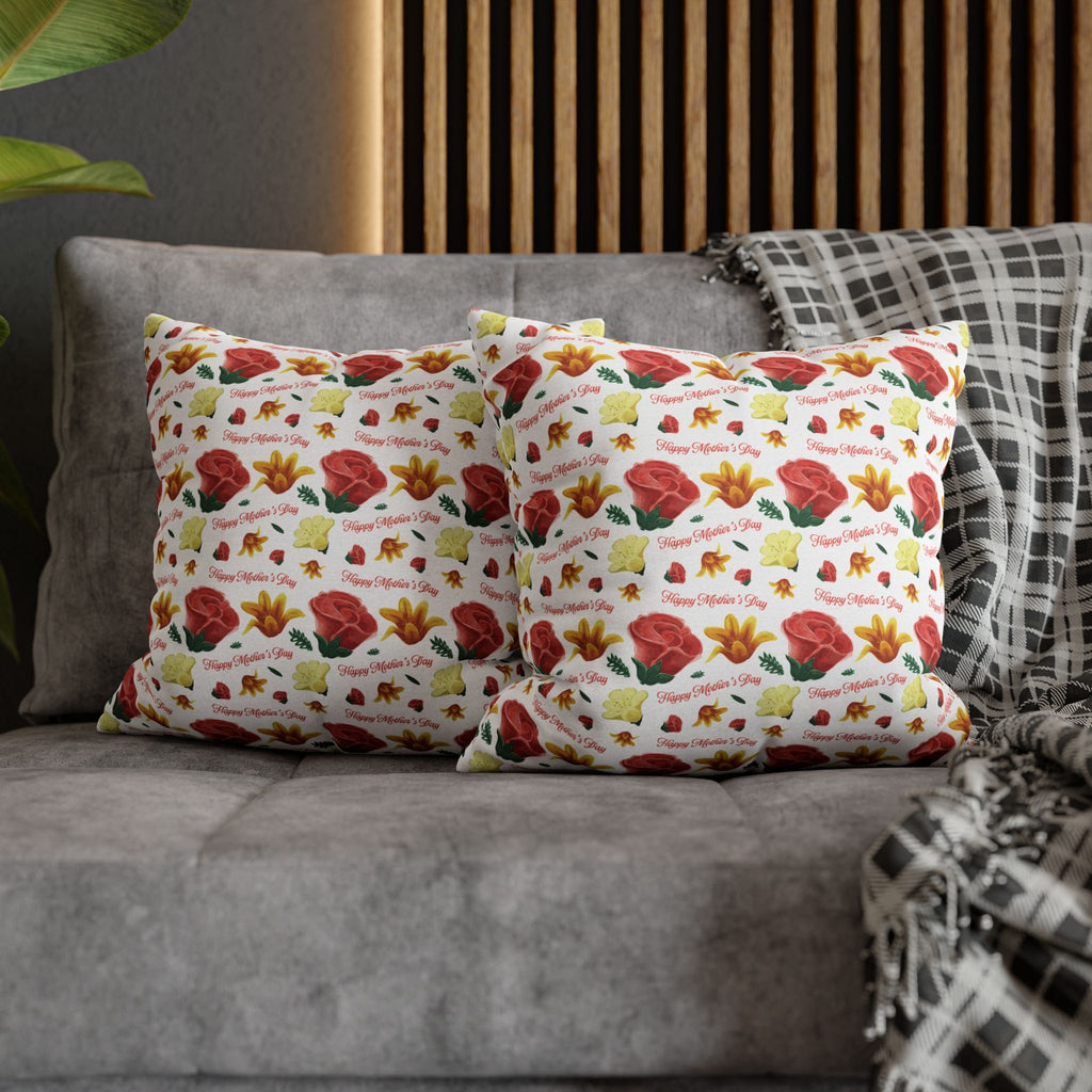 Gift for Mom Floral Throw Pillow Cover – Mother’s Day Botanical Cushion | Spring Home Decor