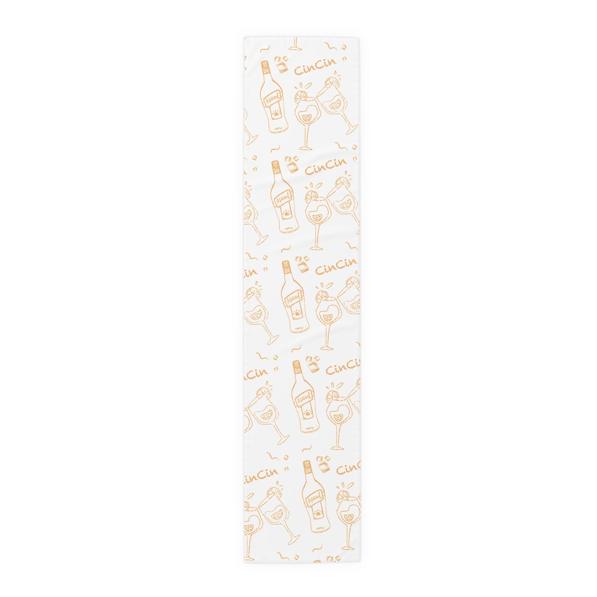 Cin Cin Spritz Table Runner — White Citrus Cocktail Pattern