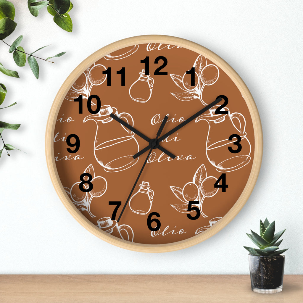 10" Olive Oil Kitchen Wall Clock - Italian Farmhouse Decor