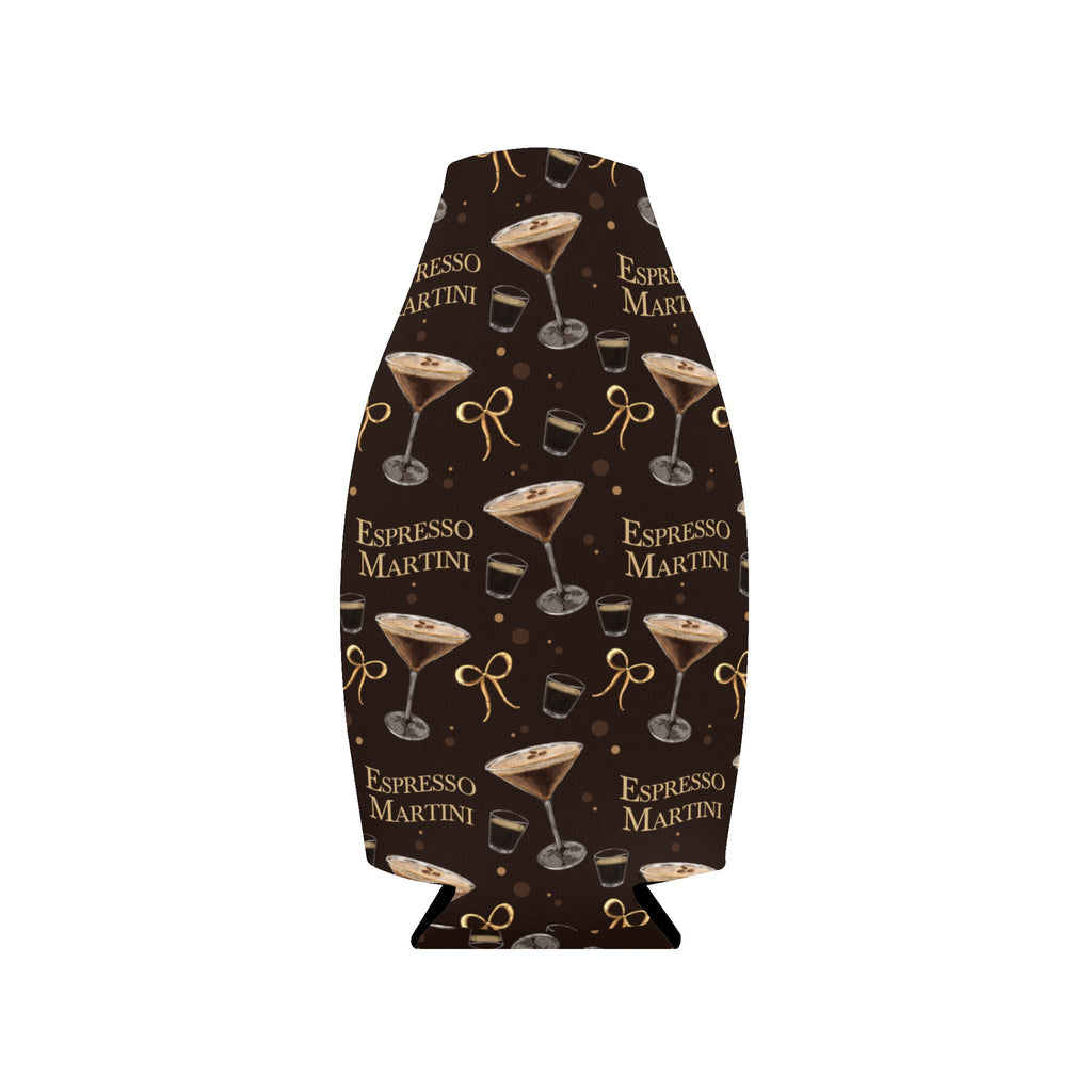 Espresso Martini Zip-Up Bottle Cooler Sleeve — Dark Brown Espresso Collection Inspired Design
