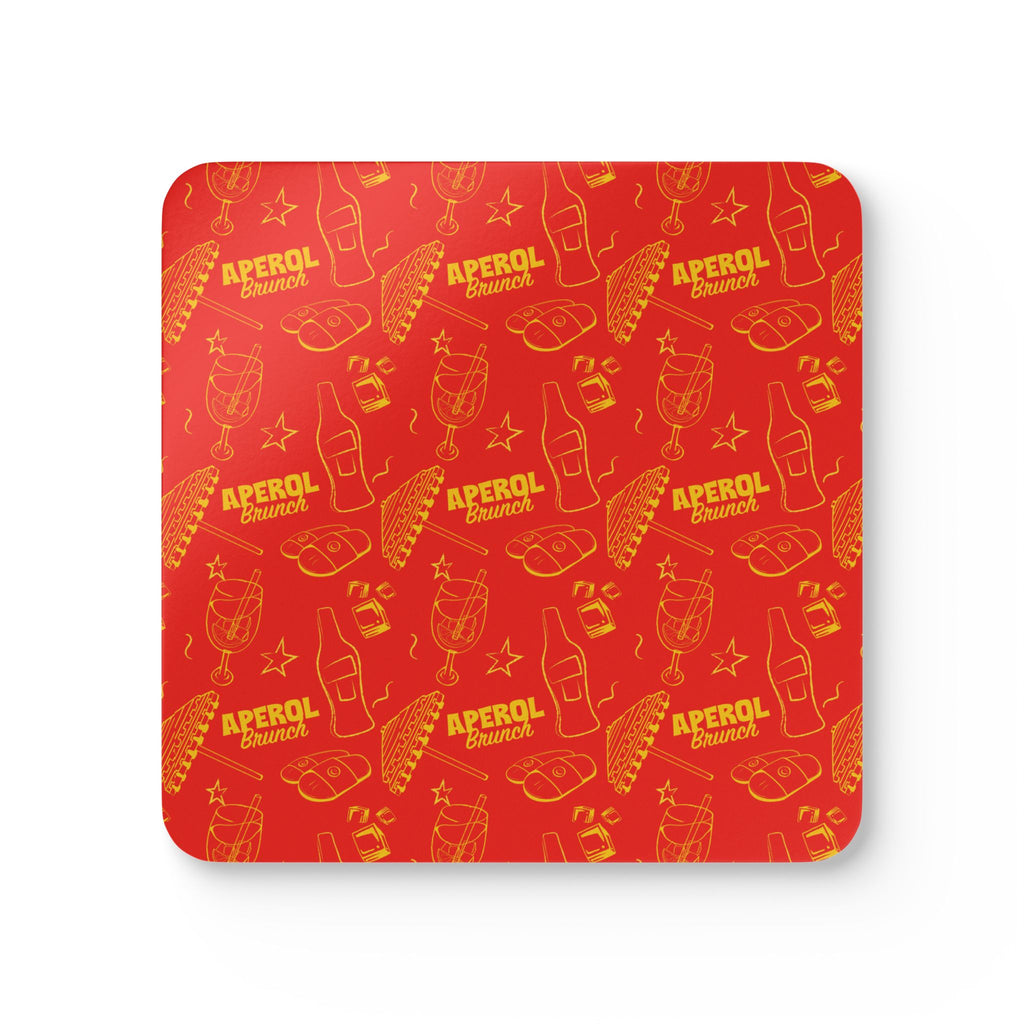 Aperol Brunch Corkwood Coaster Set (4-Pack) – Red Brunch Collection Inspired Design