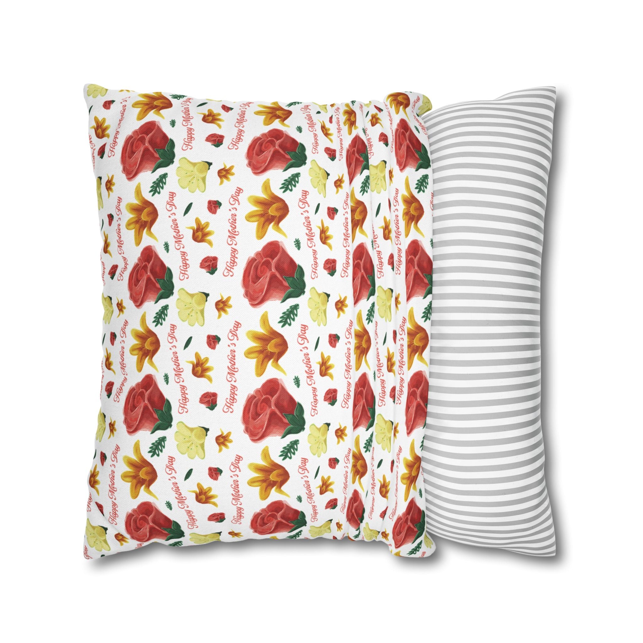 Gift for Mom Floral Throw Pillow Cover – Mother’s Day Botanical Cushion | Spring Home Decor
