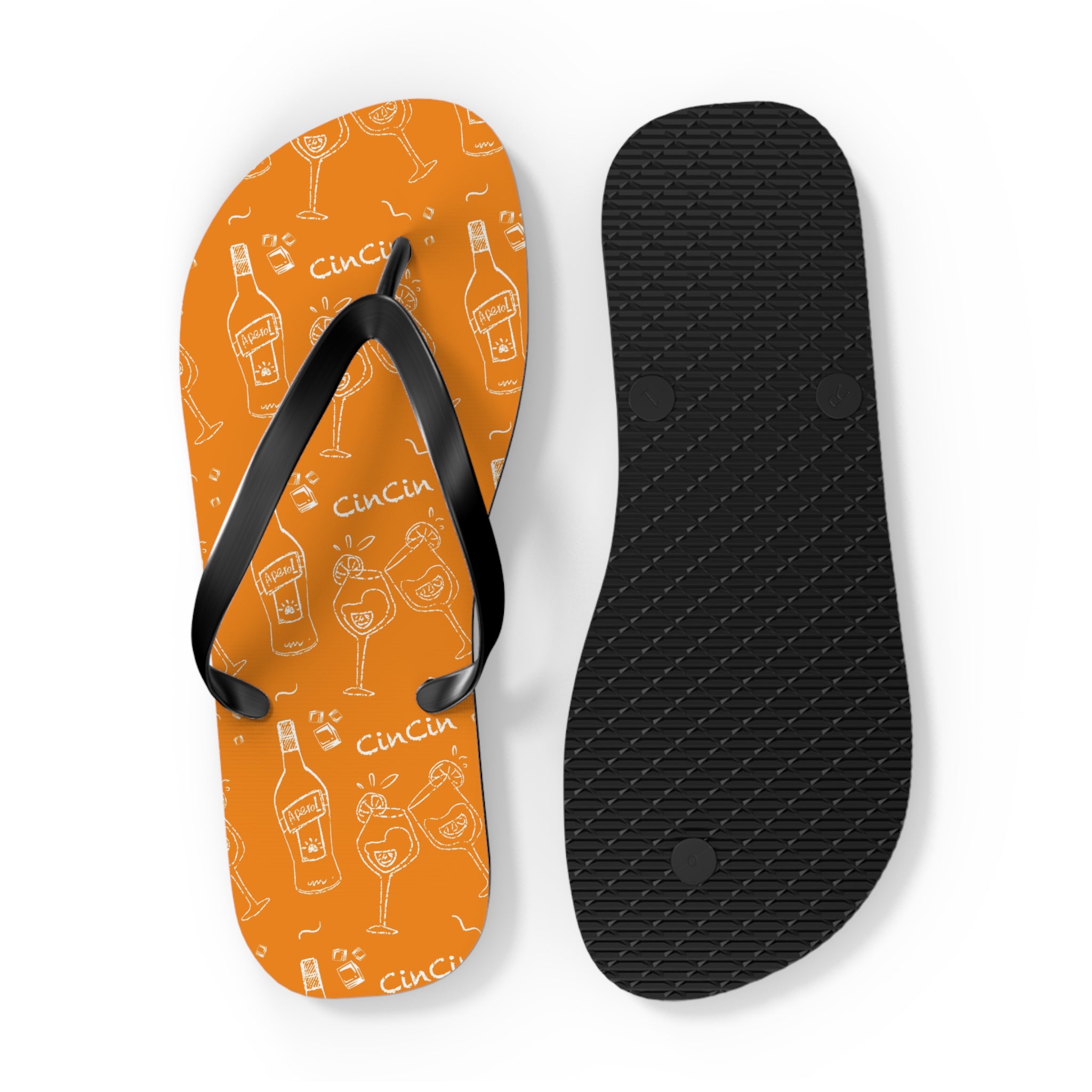 Cin Cin Orange Flip Flops — Orange Cin Cin Collection Inspired Design