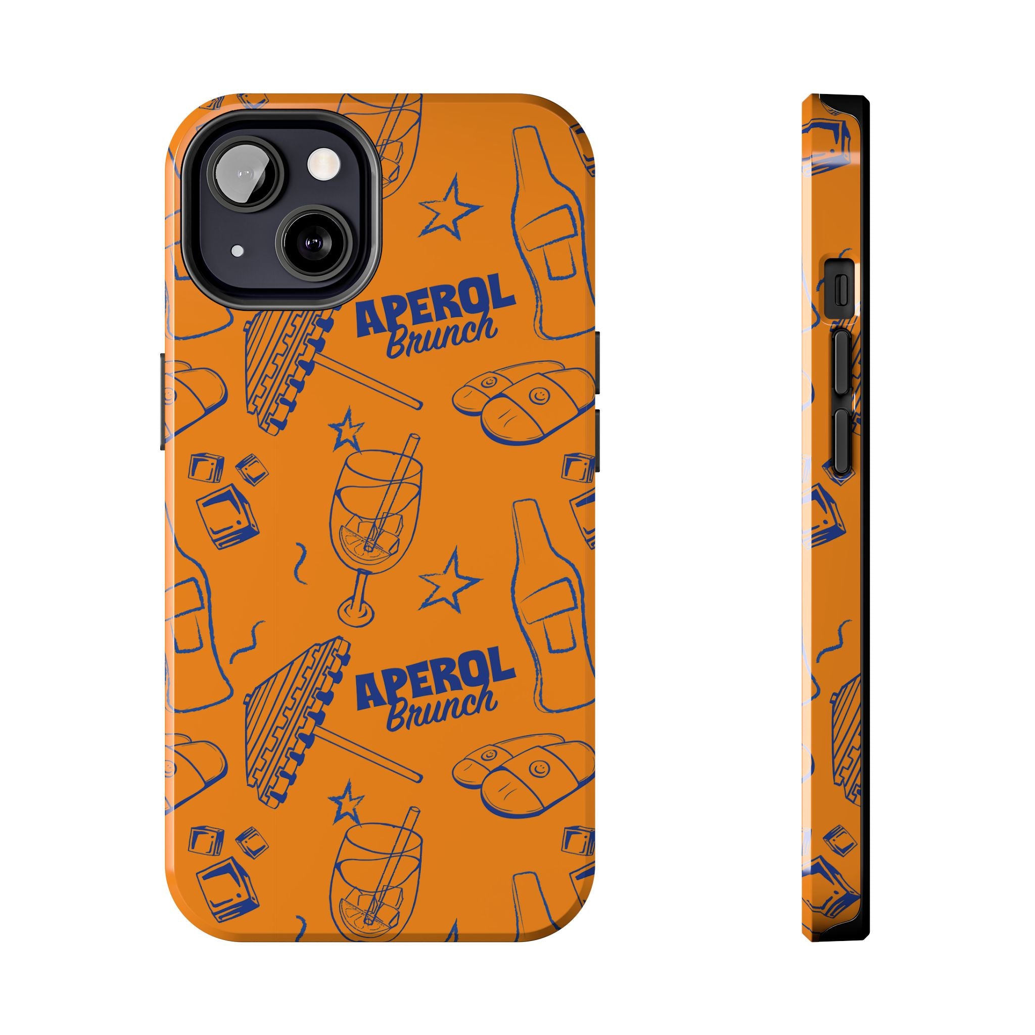 Aperol Brunch Tough Phone Case — Orange Cocktail Pattern