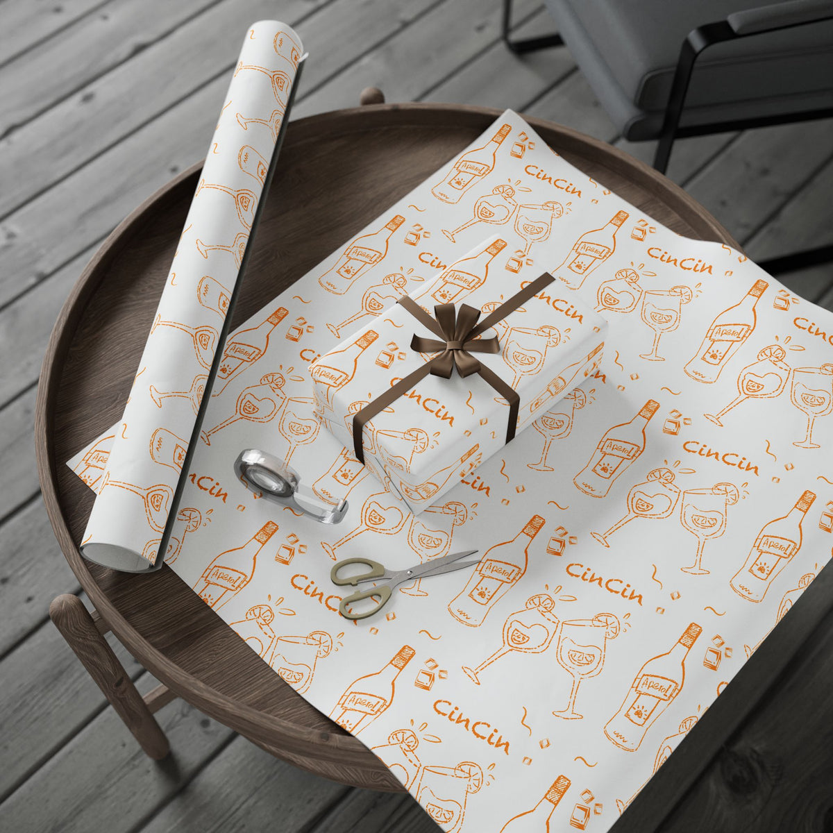 Cin Cin Peel Wrapping Paper Roll — White Cin Cin Brunch Collection Inspired Design