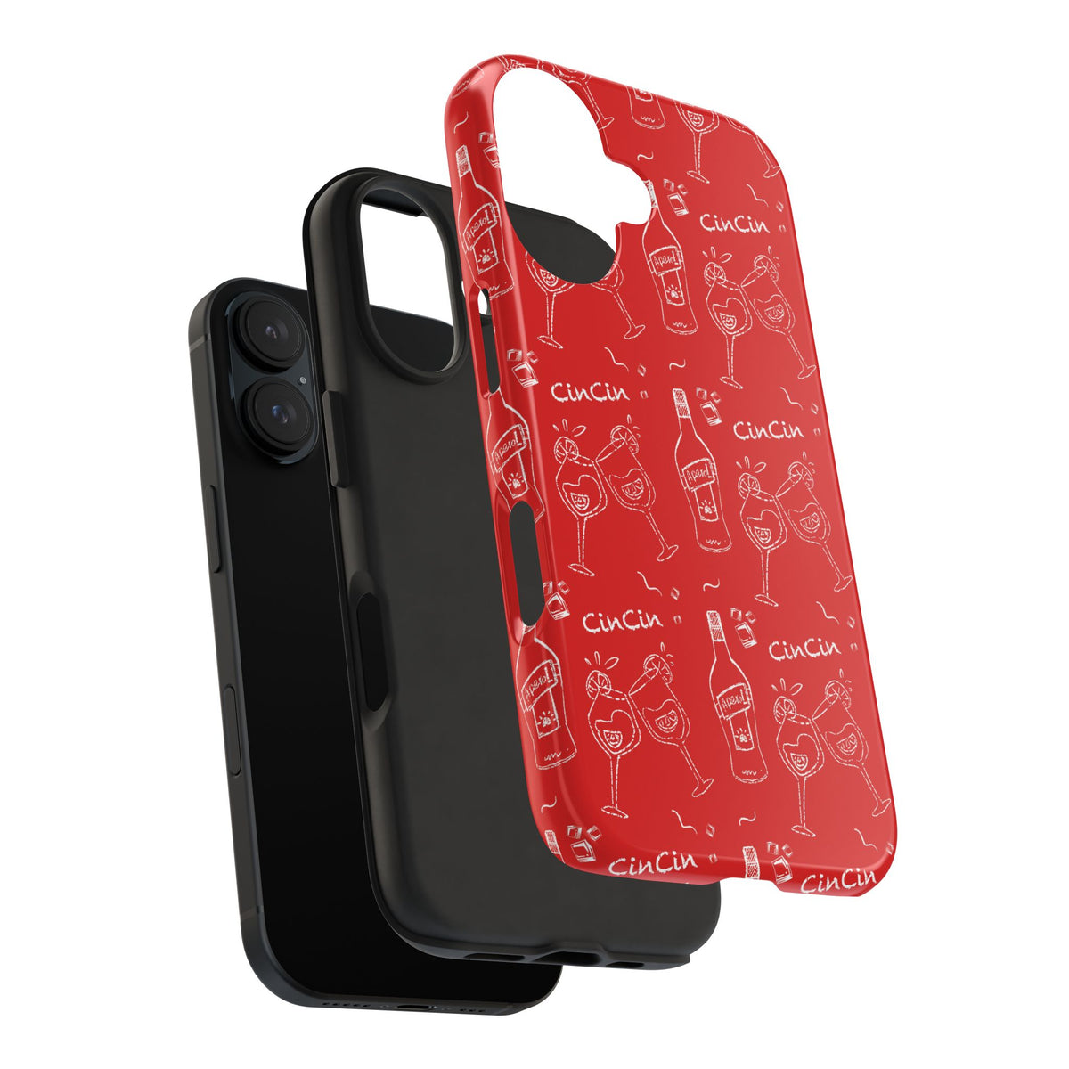 Cin Cin Spritz Tough Phone Case — Red Citrus Cocktail Pattern