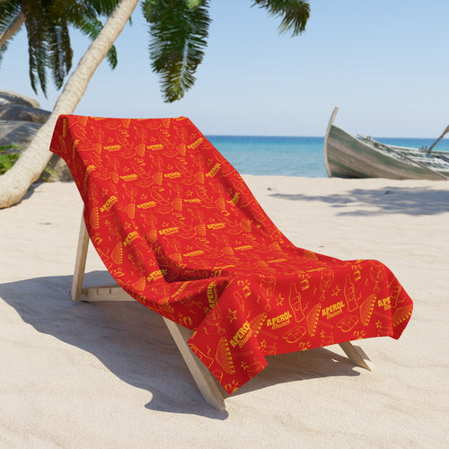 Aperol Brunch Beach Towel – Tropical Red Summer Towel