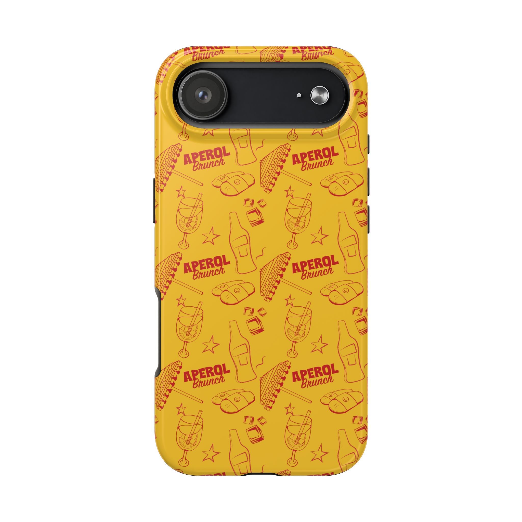 Aperol Brunch Tough Phone Case — Aperol Yellow Patterned Protective Cover
