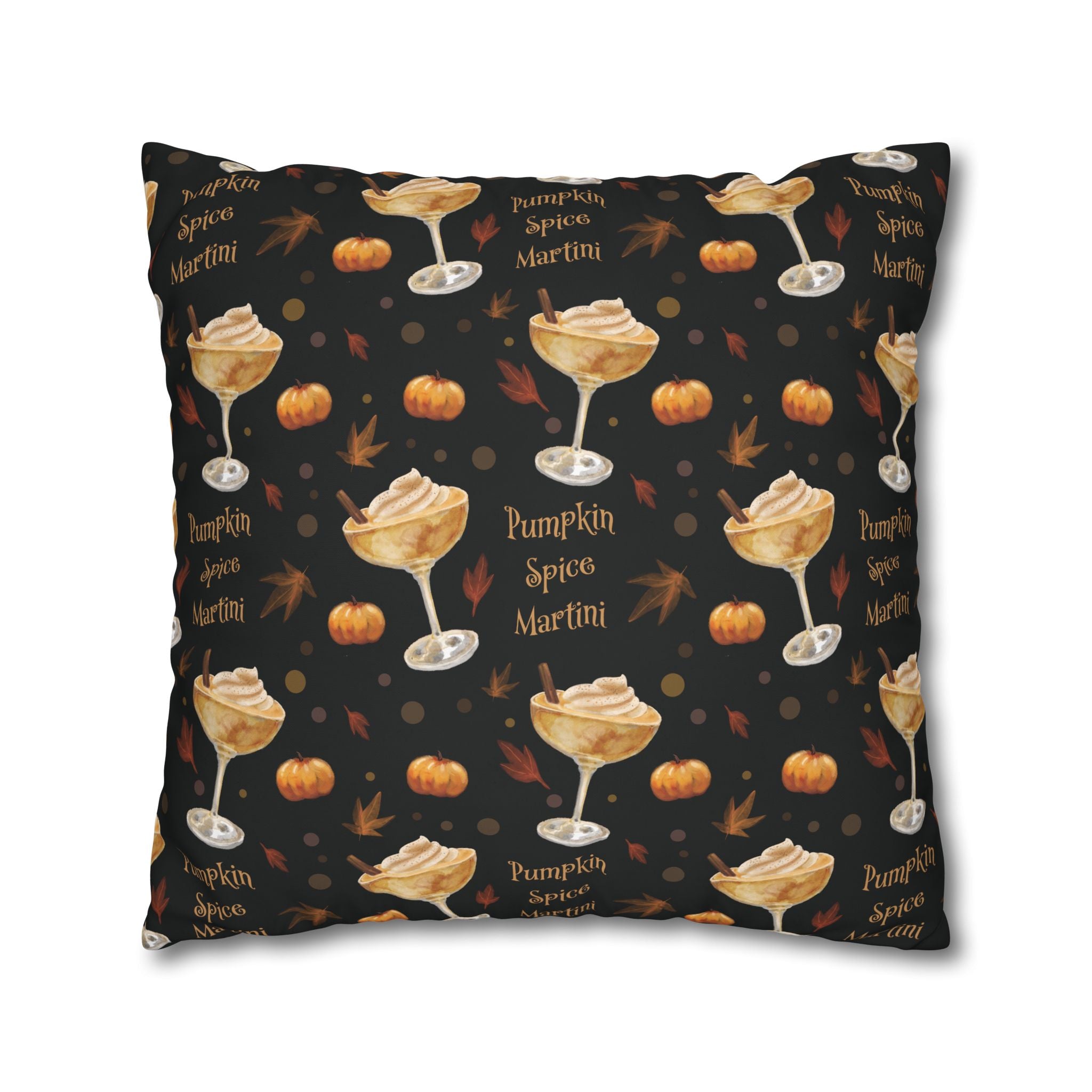 Pumpkin Spice Martini Pillowcase — Black Pumpkin Collection Inspired Design