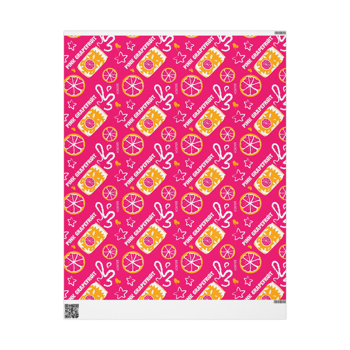 Grapefruit Fruit Brunch Peel Wrapping Paper Roll — Pink Grapefruit Brunch Collection Inspired Design