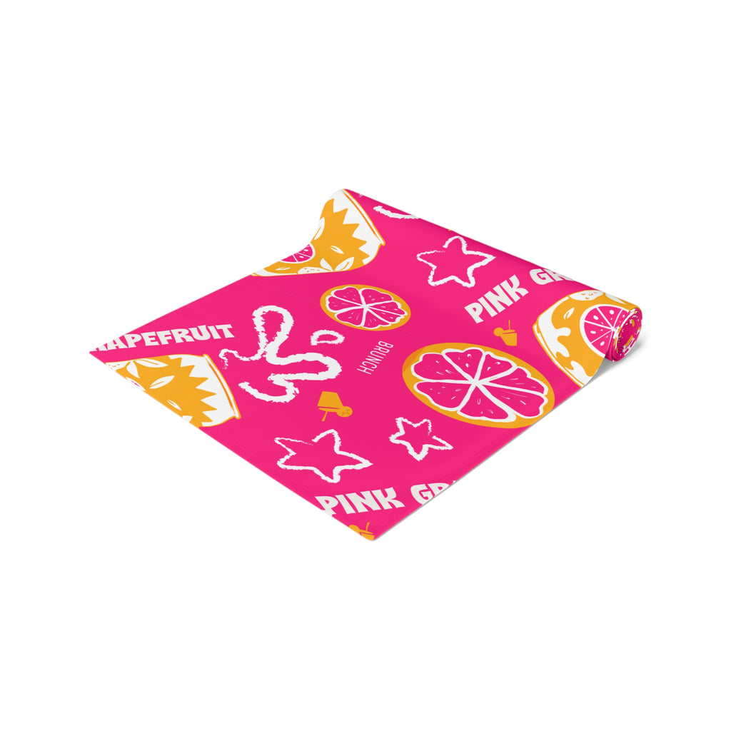 Pink Grapefruit Table Runner — Citrus Summer Decor