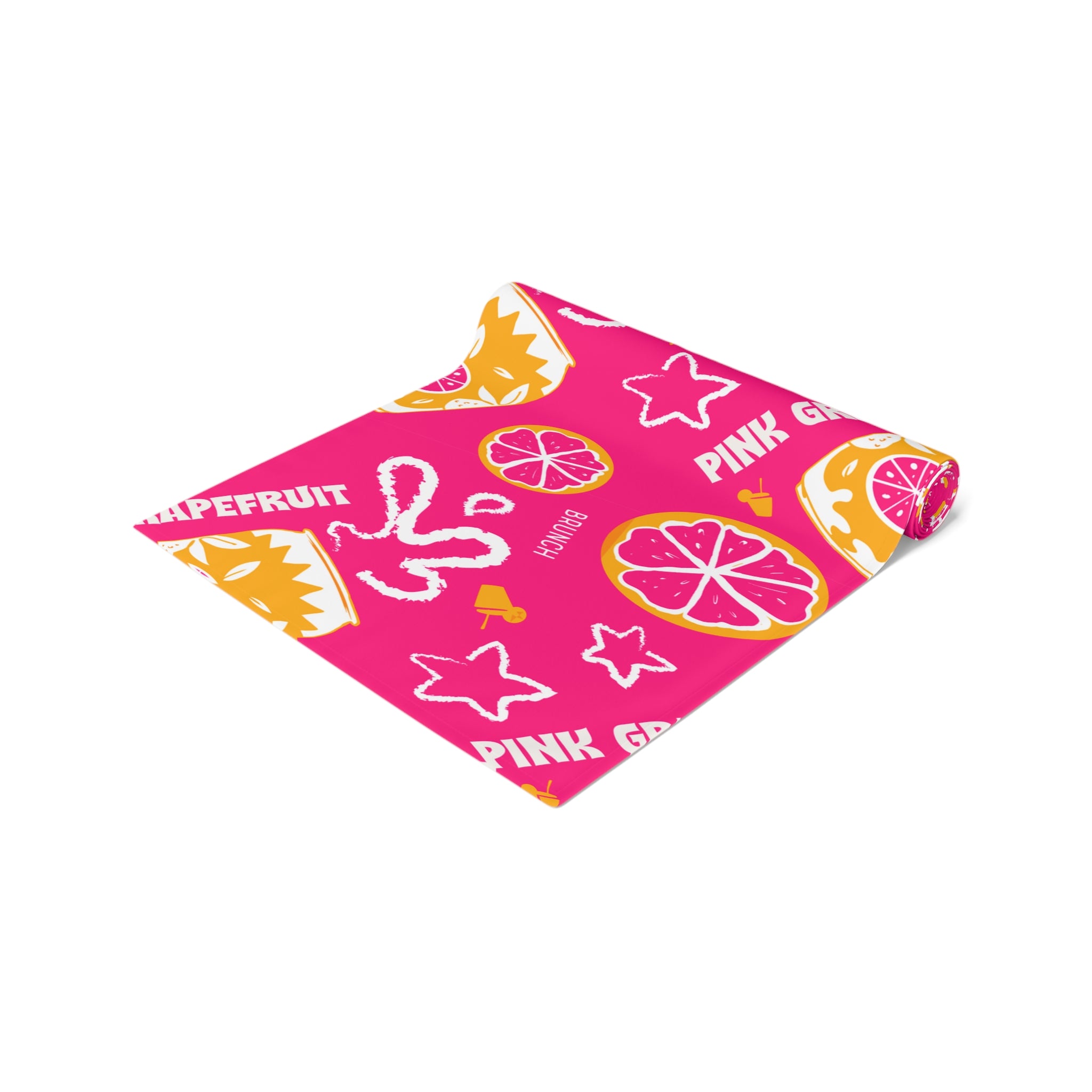 Pink Grapefruit Table Runner — Citrus Summer Decor