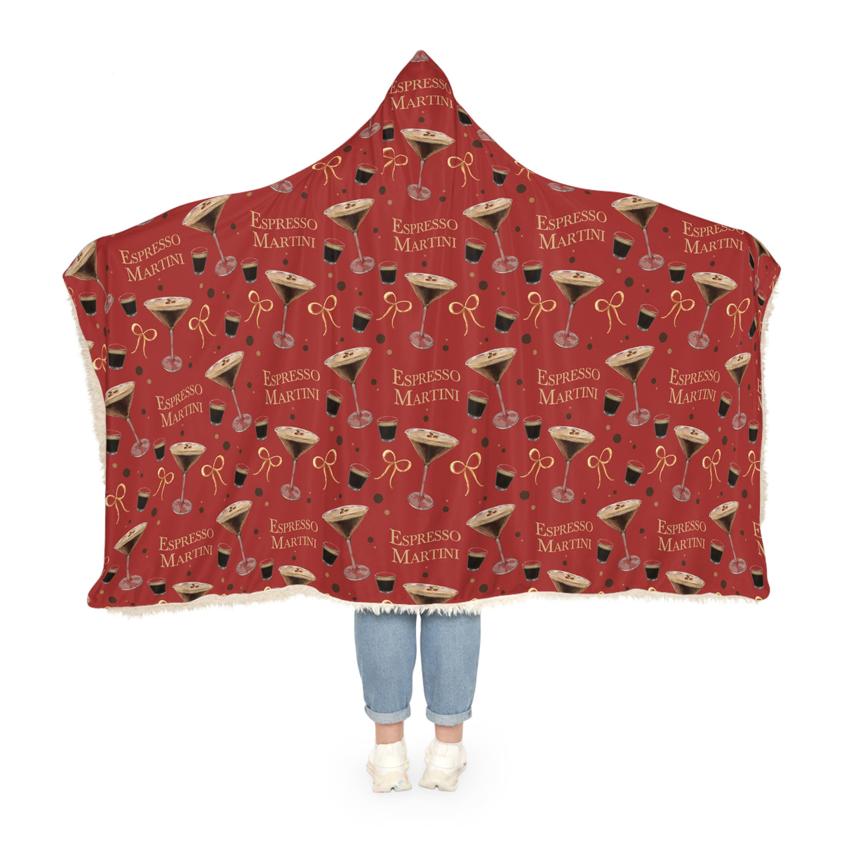 Espresso Martini Hooded Throw Blanket — Red Espresso Collection Inspired Design