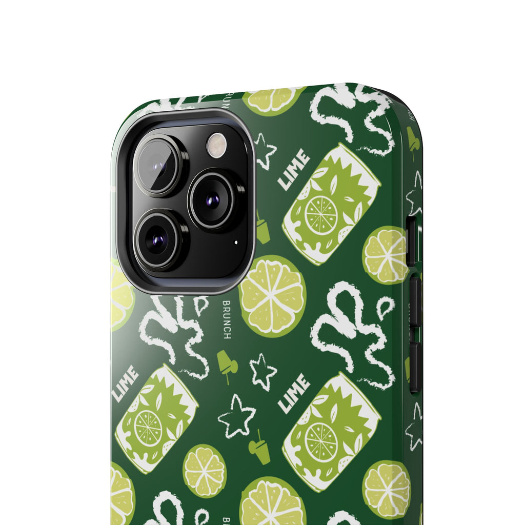 Lime Brunch Fruit Collection Tough Phone Case — Green Aperol Inspired Design