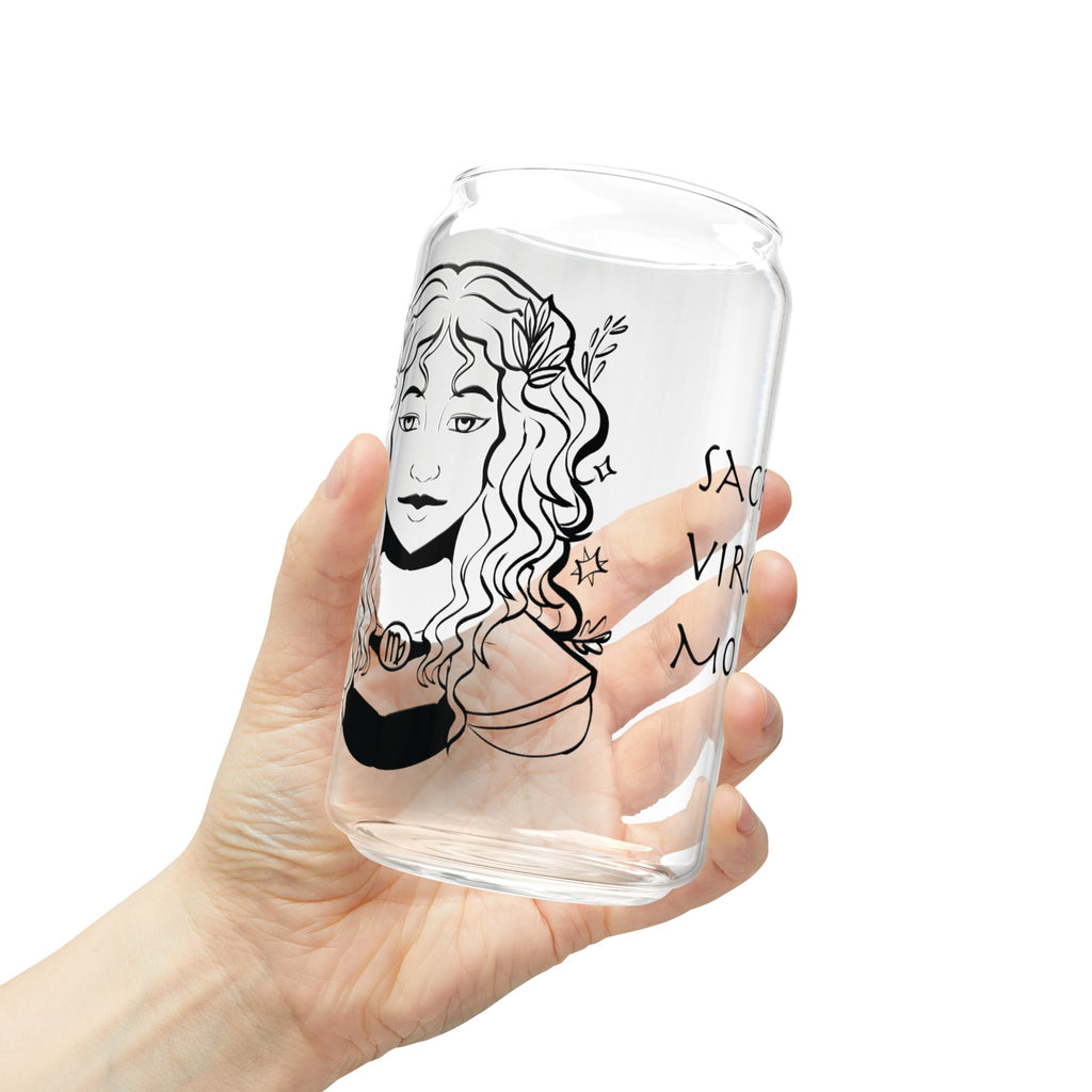 Virgo Mom Gift – Zodiac 16oz Glass Cup for Mom | Astrology Sipper Glass