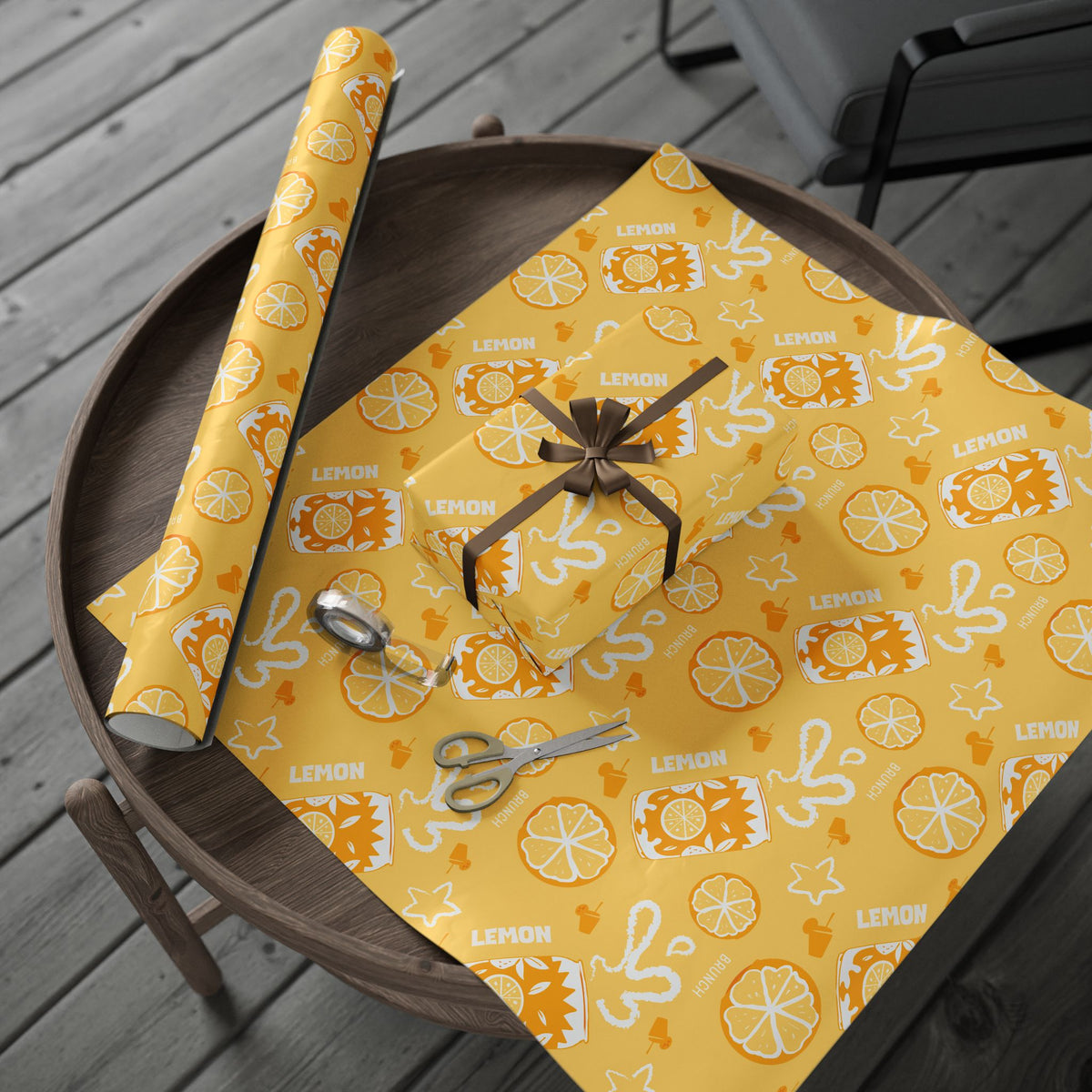 Lemon Fruit Brunch Peel Wrapping Paper Roll — Lemon Brunch Collection Inspired Design