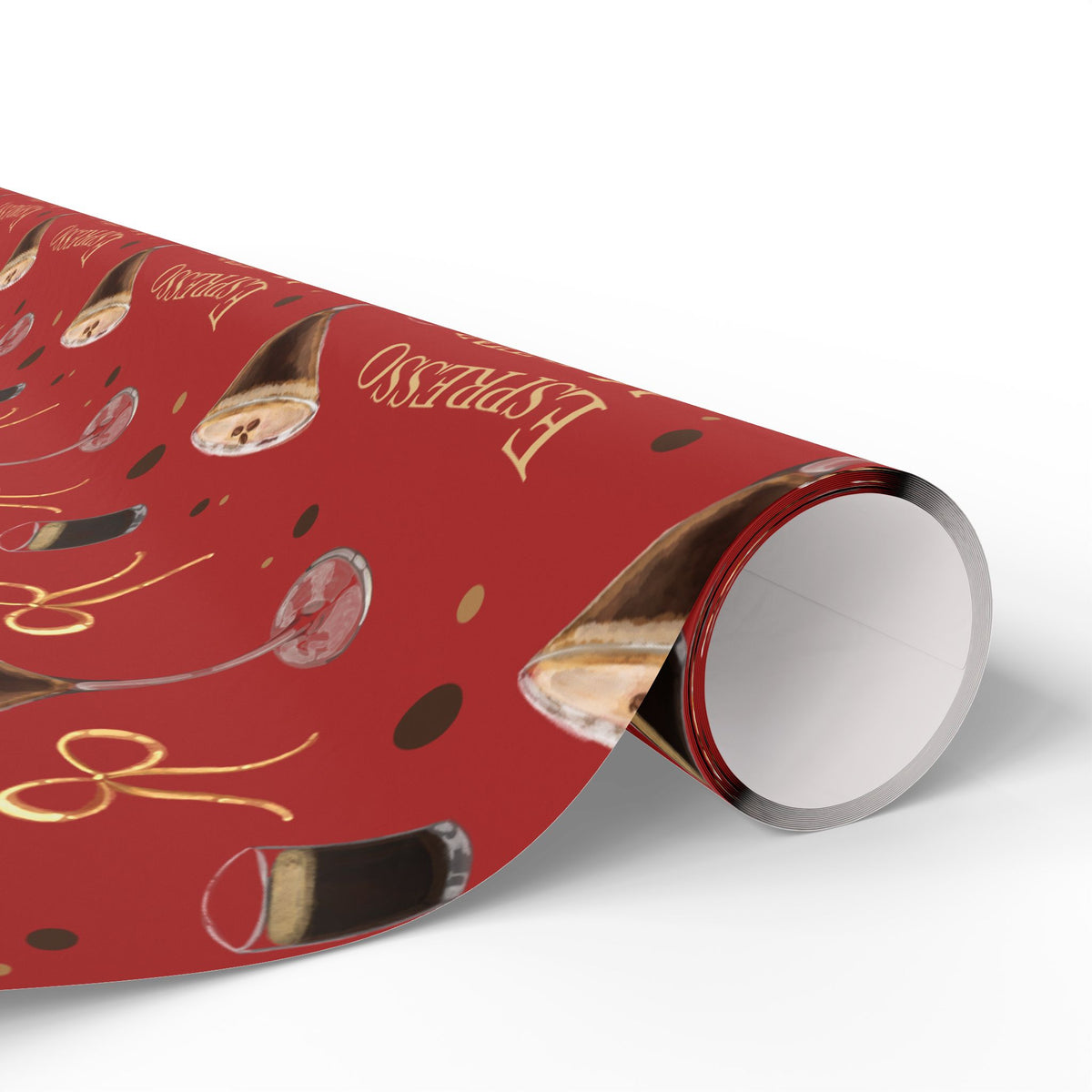Espresso Martini Wrapping Paper Roll — Red Espresso Collection Inspired Design
