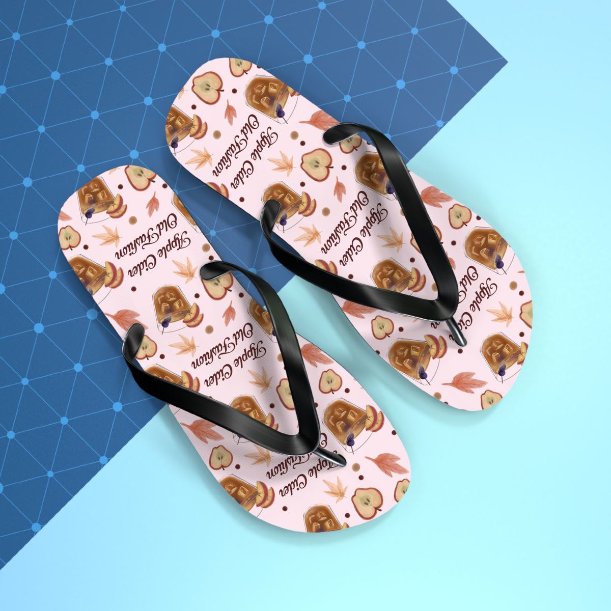 Apple Cider Old Fashioned Flip Flops — Light Pink Apple Cider Collection Inspired Design
