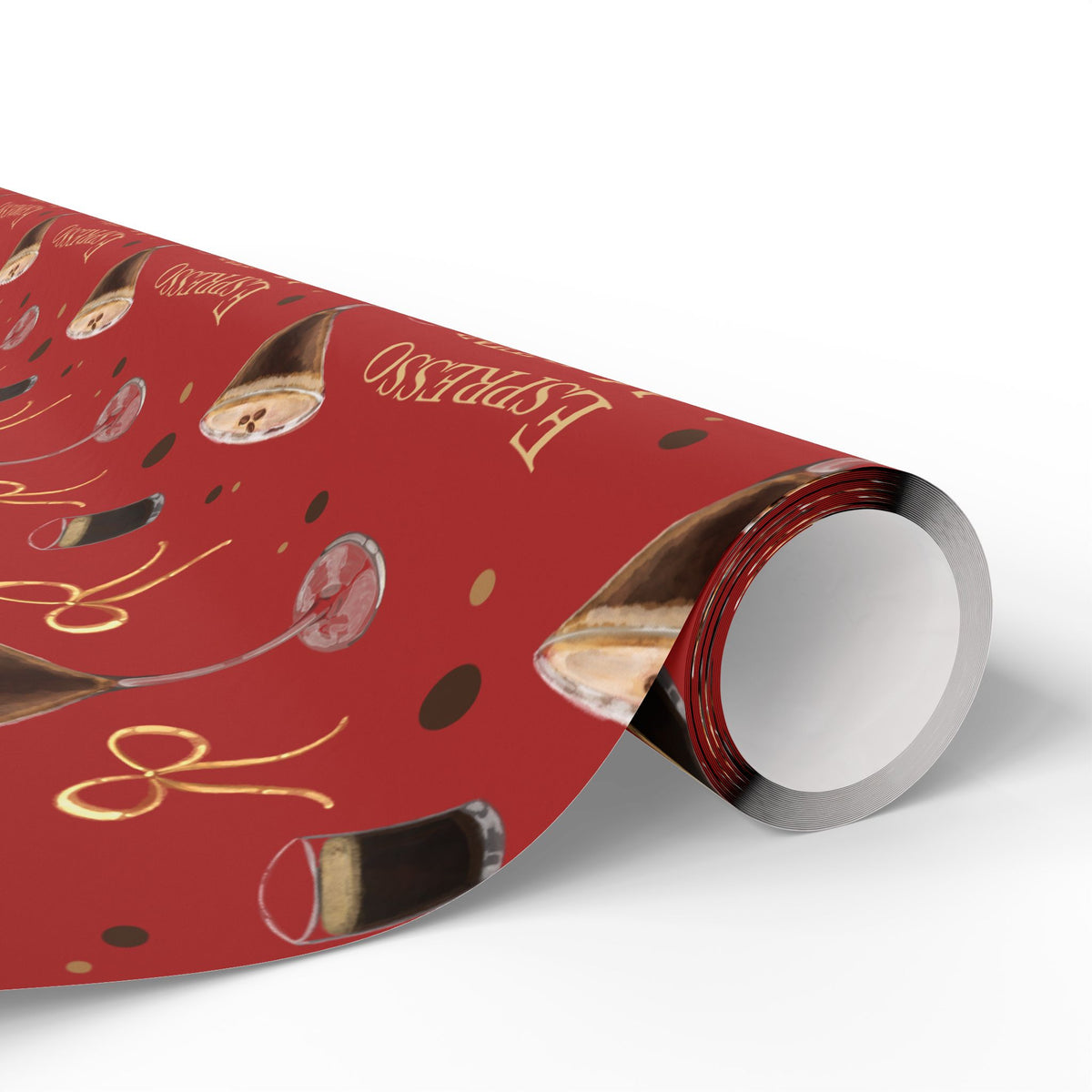 Espresso Martini Wrapping Paper Roll — Red Espresso Collection Inspired Design