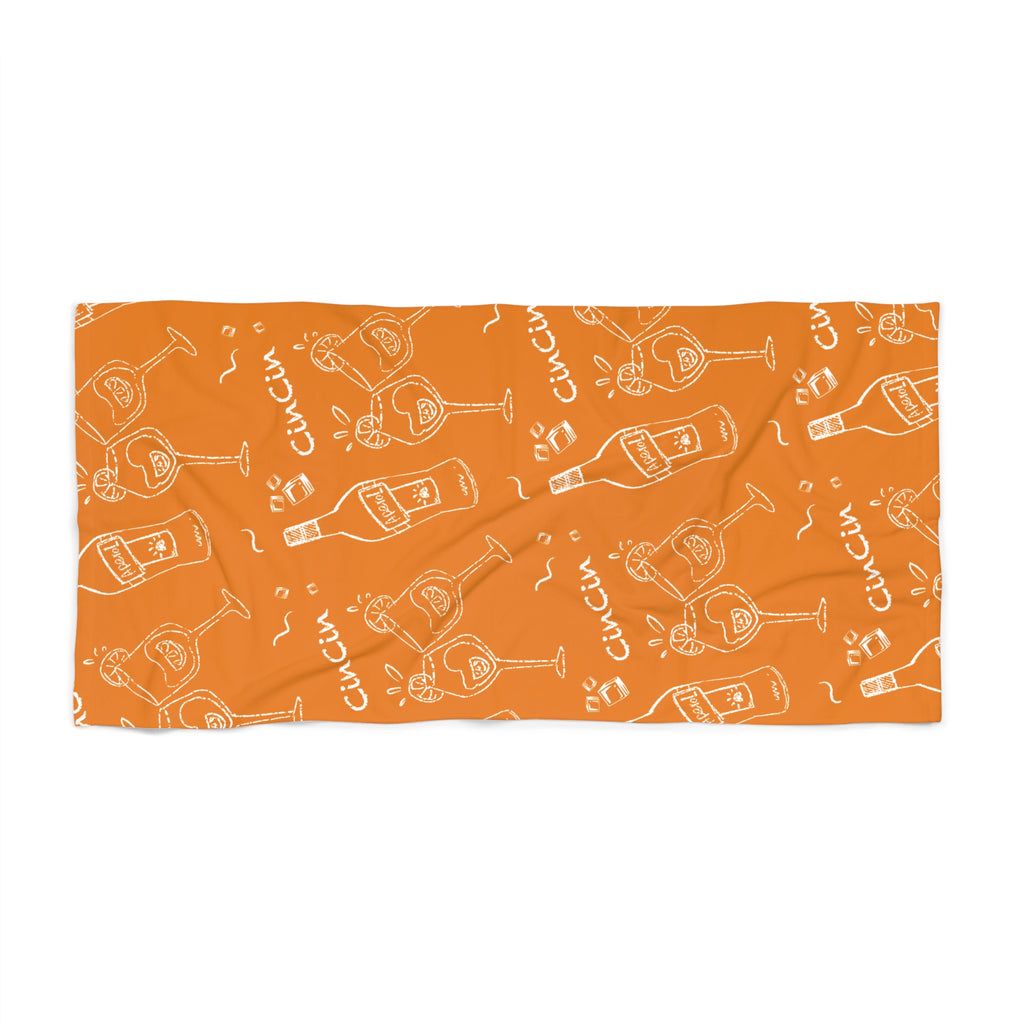 Cin Cin Spritz Beach Towel – Orange Aperol Inspired Design