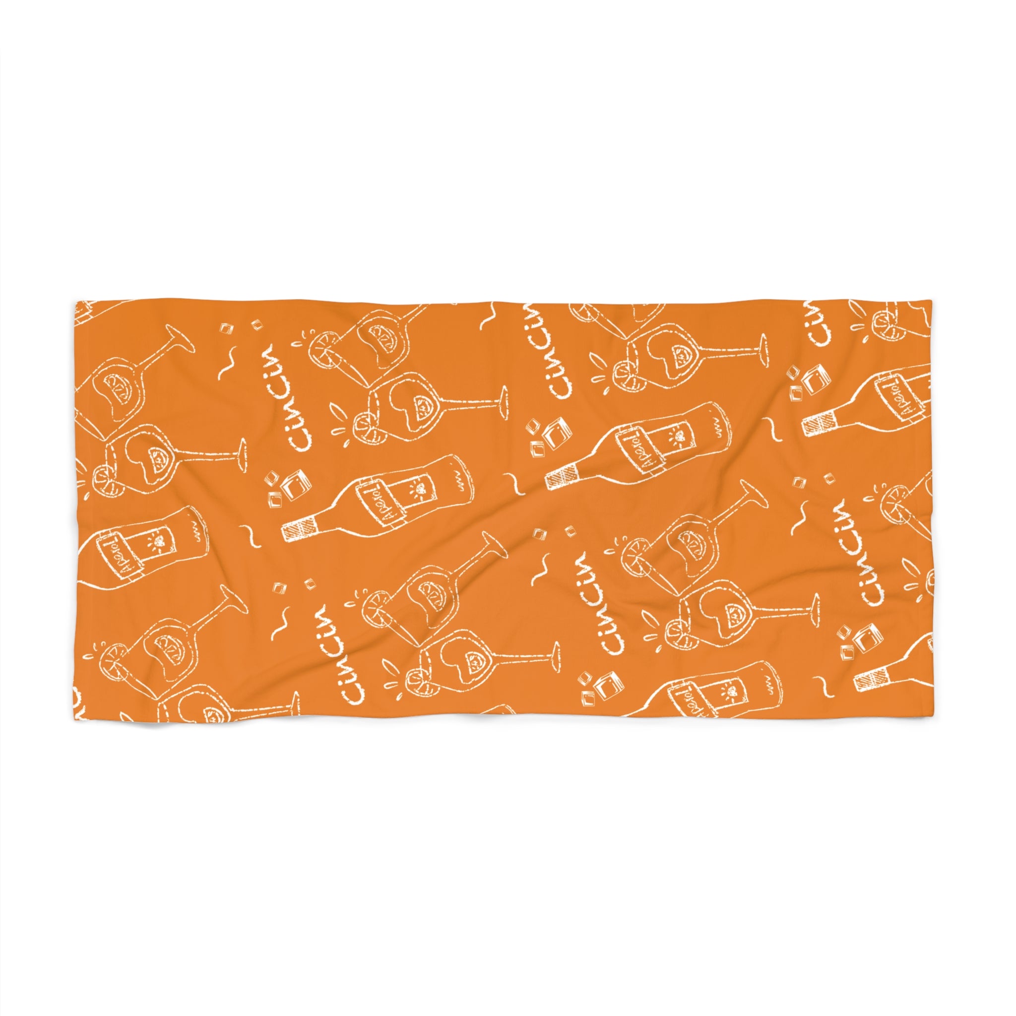 Cin Cin Spritz Beach Towel – Orange Aperol Inspired Design
