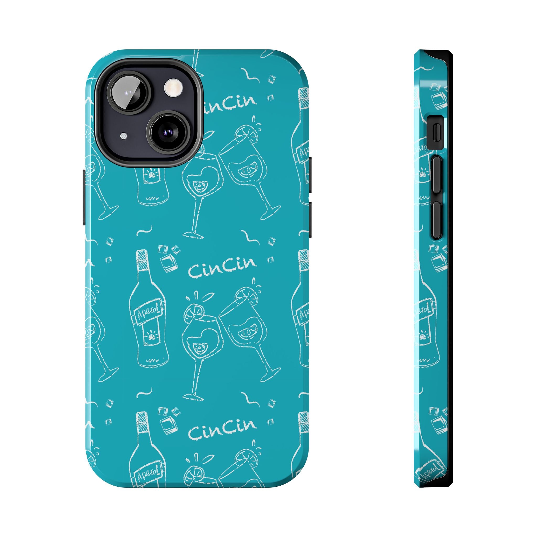 Cin Cin Spritz Tough Phone Case — Turquoise Citrus Cocktail Pattern